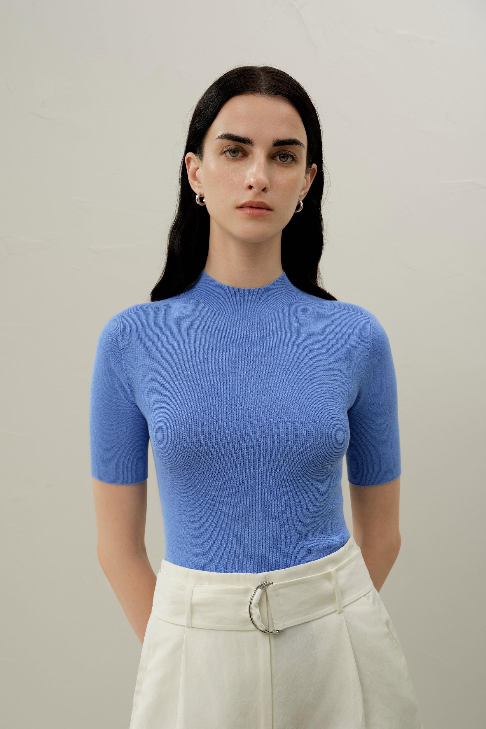 Seamless Silk-Cotton Slim-Fit Knit Top Product Image