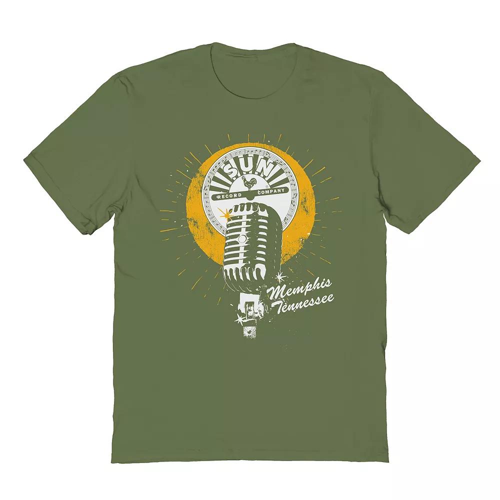 Men's Rising Mic & Sun Graphic Tee, Size: XXL, Military Green Product Image