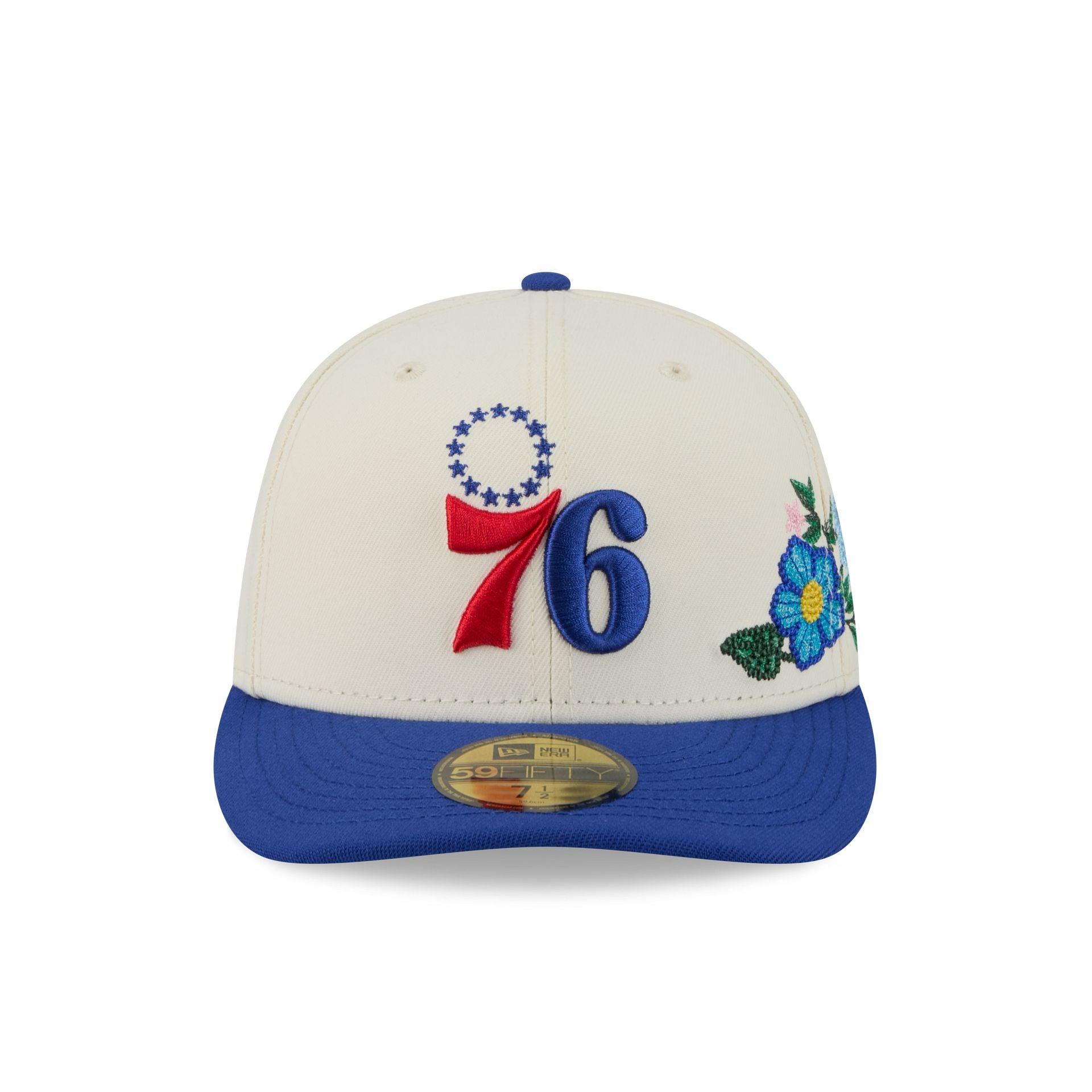 Philadelphia 76ers Tonal Florals White 59FIFTY Fitted Hat Male Product Image