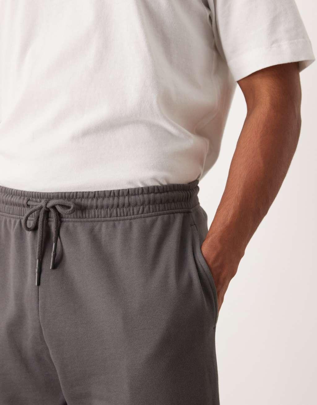 ASOS DESIGN essential tapered sweatpants in charcoal Product Image