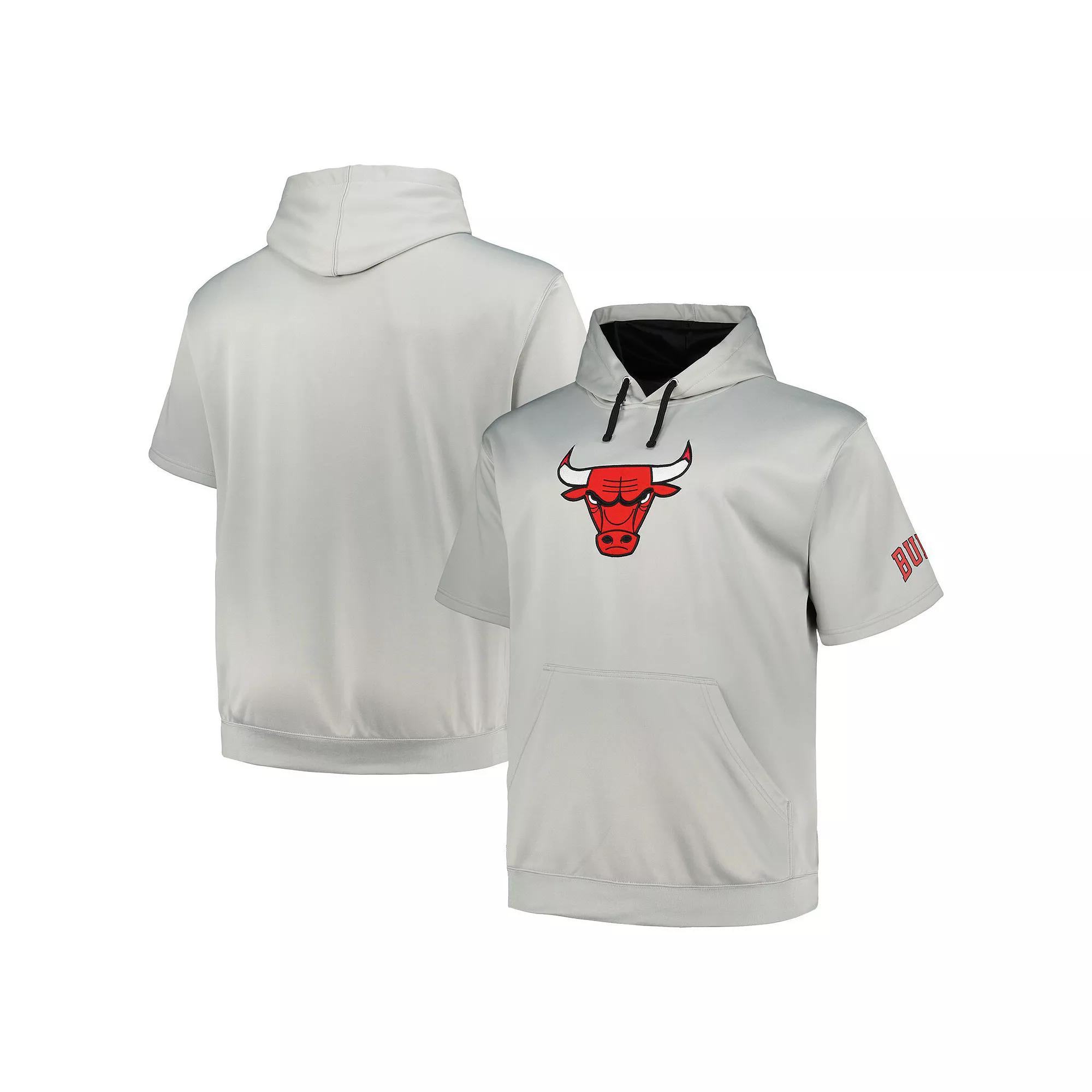 Men's Fanatics Branded Silver Chicago Bulls Big & Tall Logo Pullover Hoodie,  Product Image