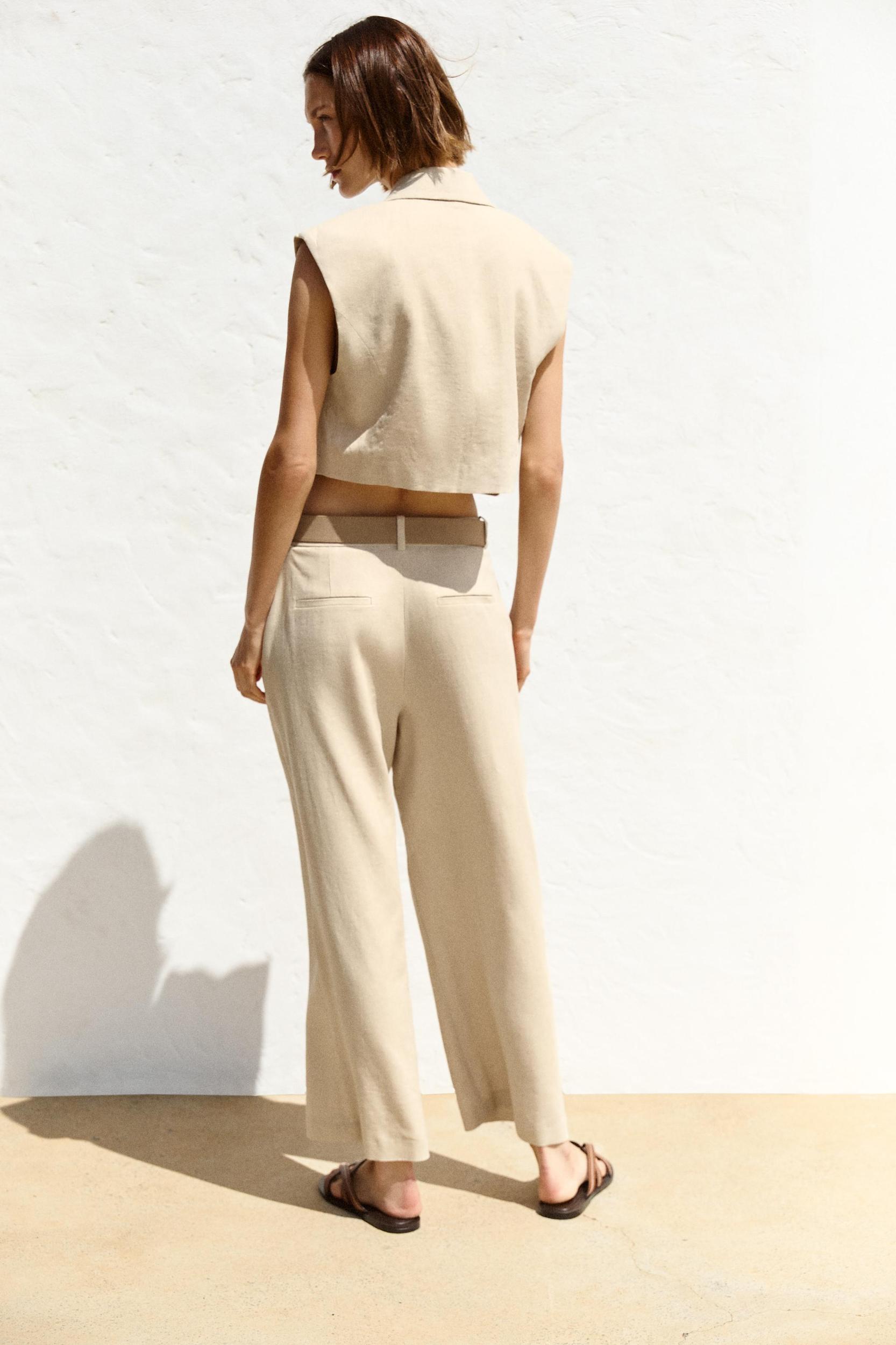 LINEN CULOTTES WITH BELT Product Image