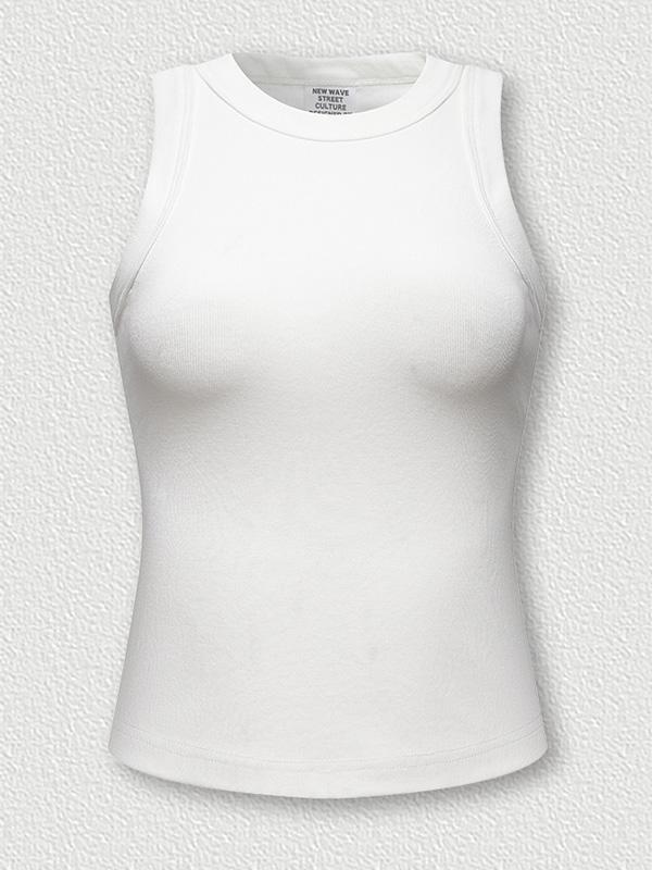White Slim Short Tank Top Product Image