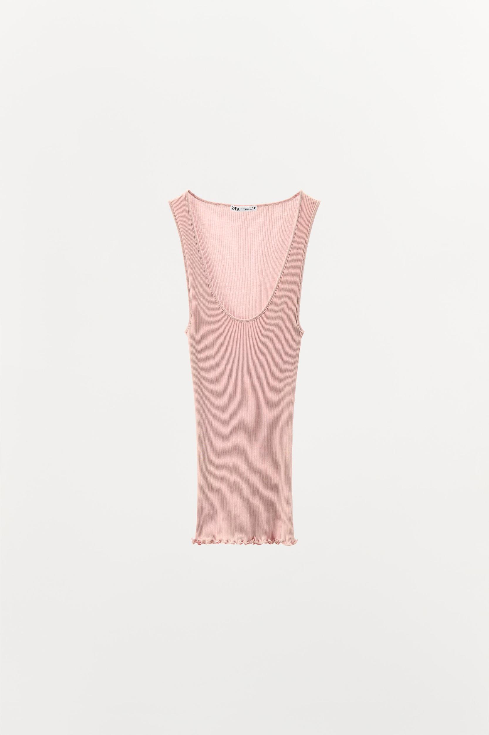 100% SILK RIBBED TOP Product Image