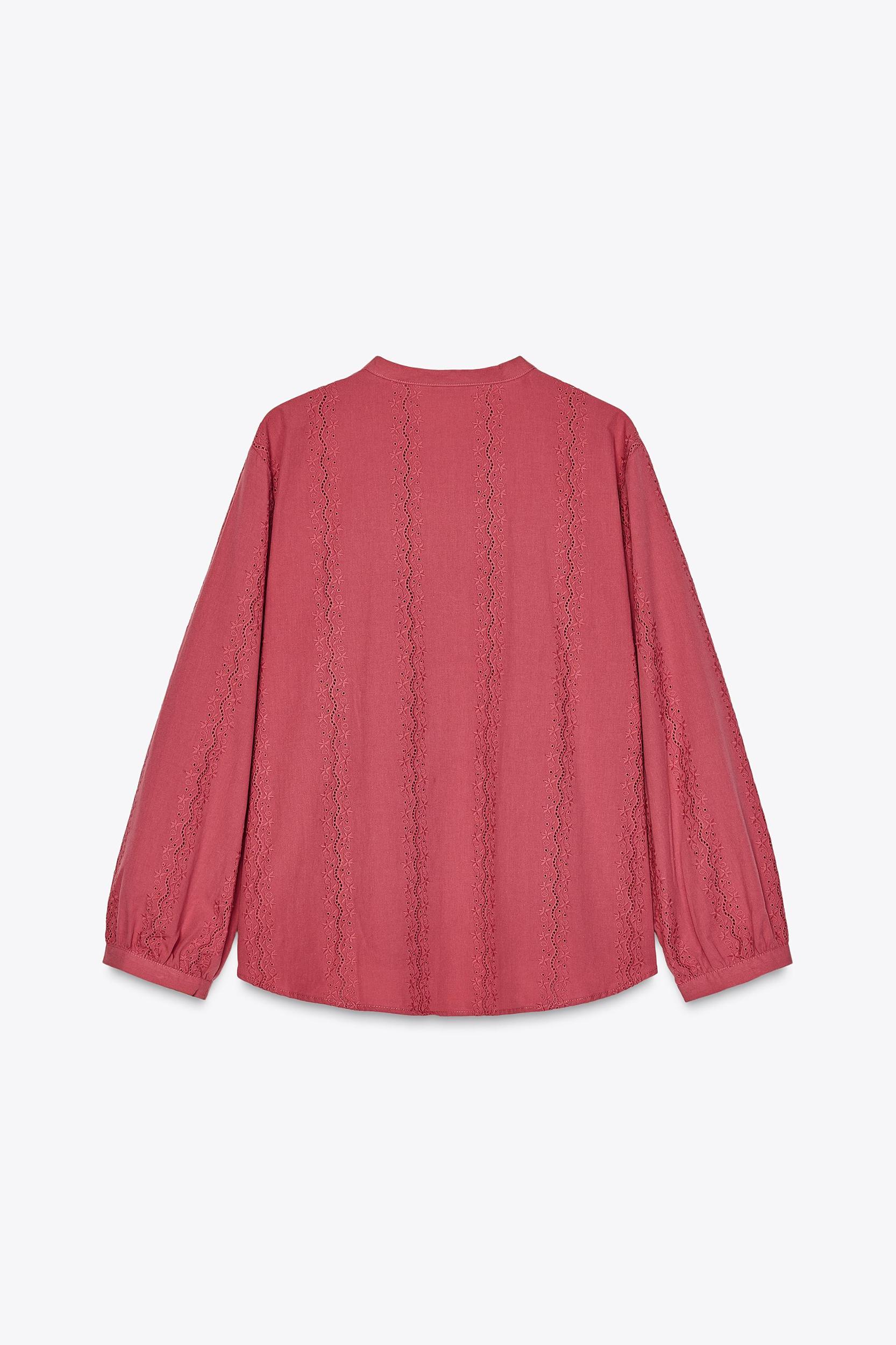 EMBROIDERED EYELET BLOUSE Product Image