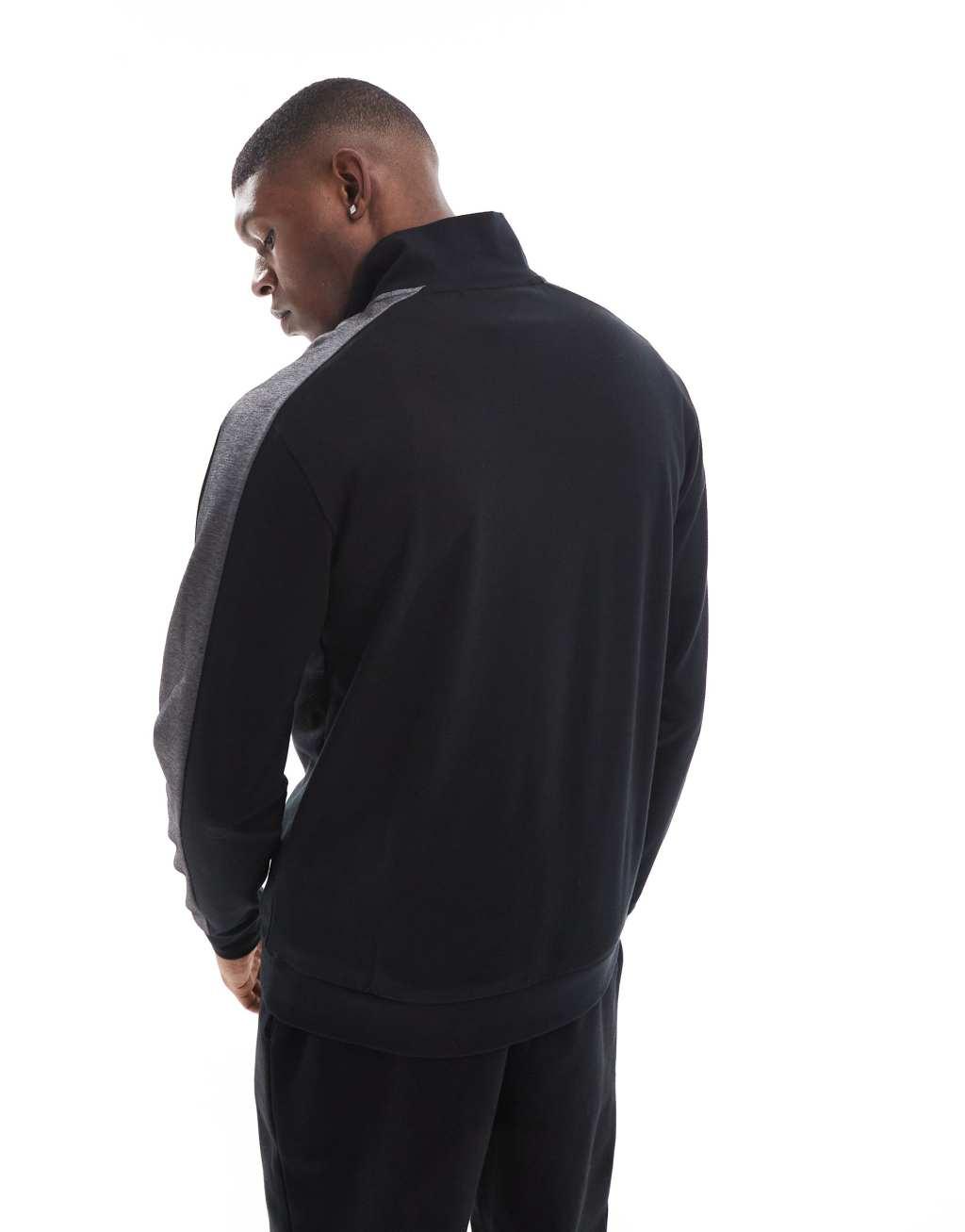 BOSS Bodywear tracksuit half zip in black - part of a set Product Image