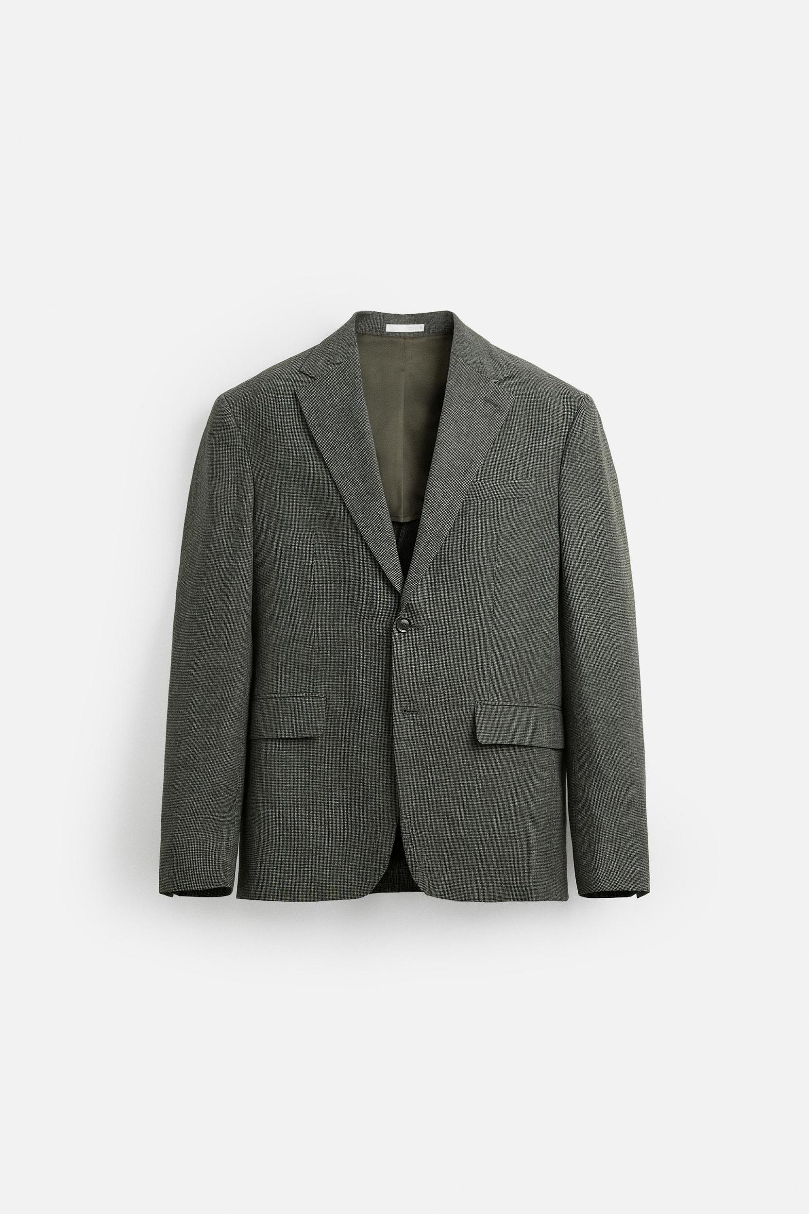 HOUNDSTOOTH LINEN BLEND SUIT JACKET Product Image