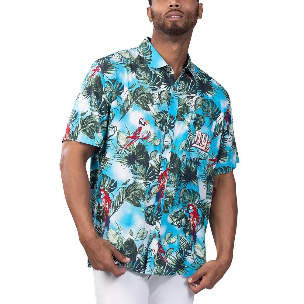Men's Margaritaville Light Blue Philadelphia Eagles Jungle Parrot Party Button-Up Shirt, Size: Medium Product Image