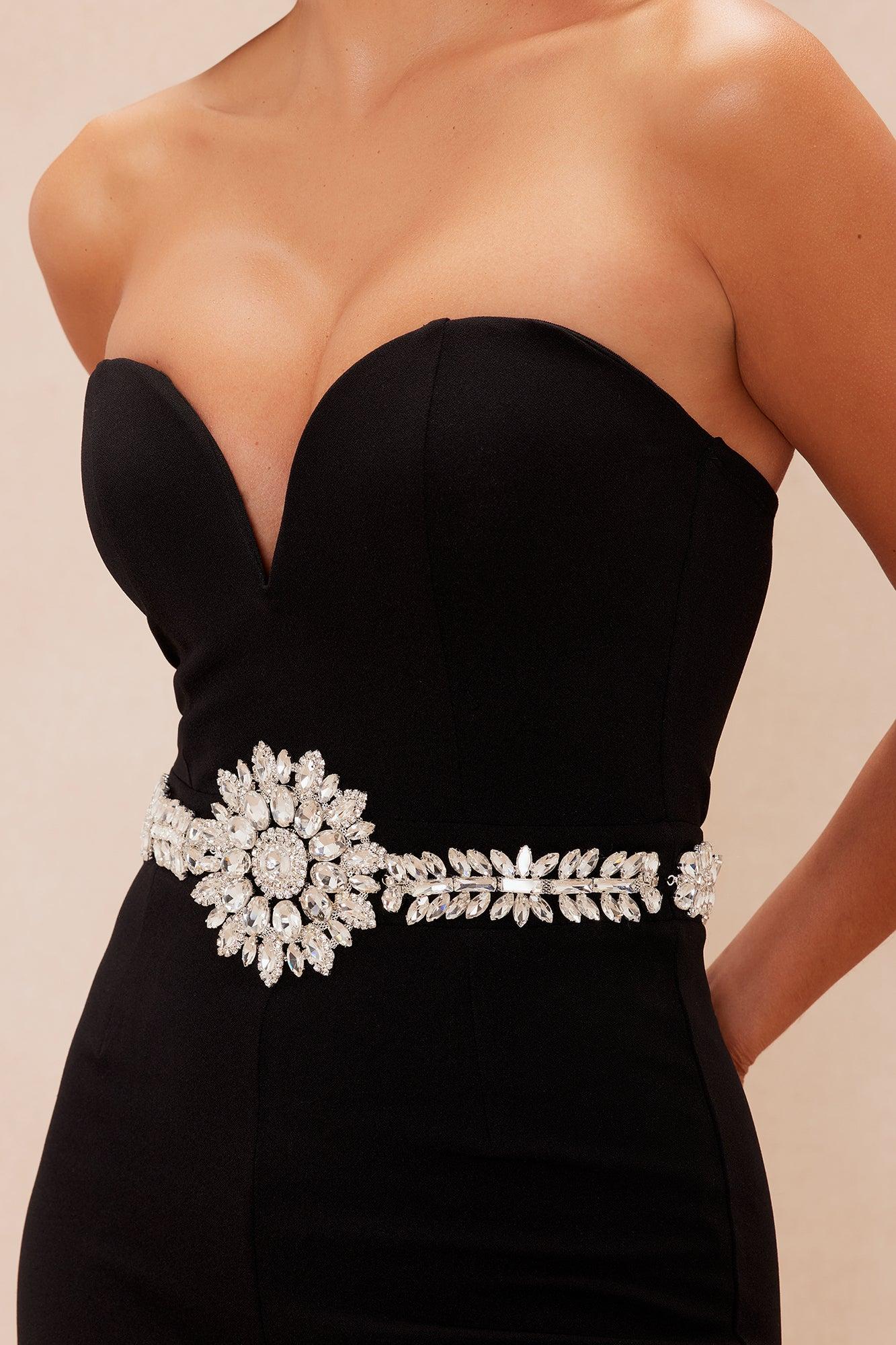 Verona Embellished Wide Leg Jumpsuit - Black Product Image