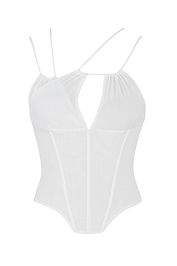 Orla  white chiffon strappy corset Product Image