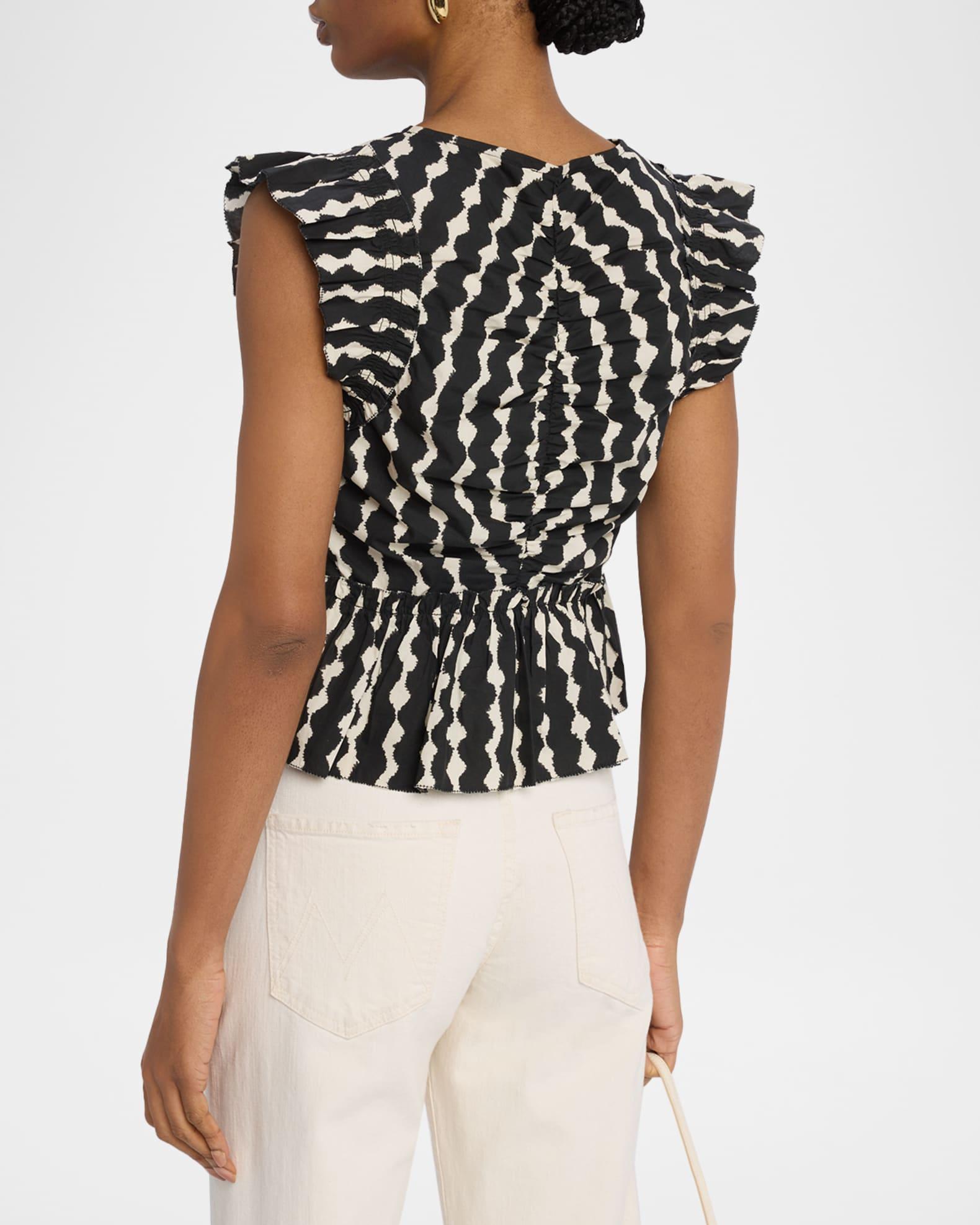 Cali Flutter-Sleeve Peplum Blouse Product Image
