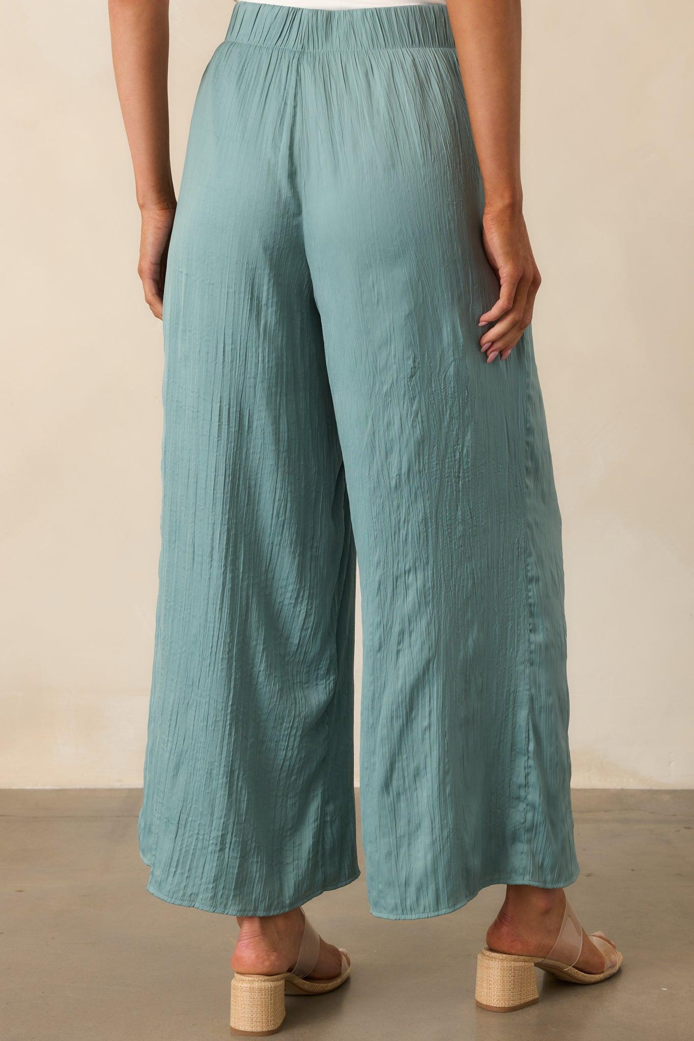 Z Supply Sage Green Sunset Satin Pants Product Image