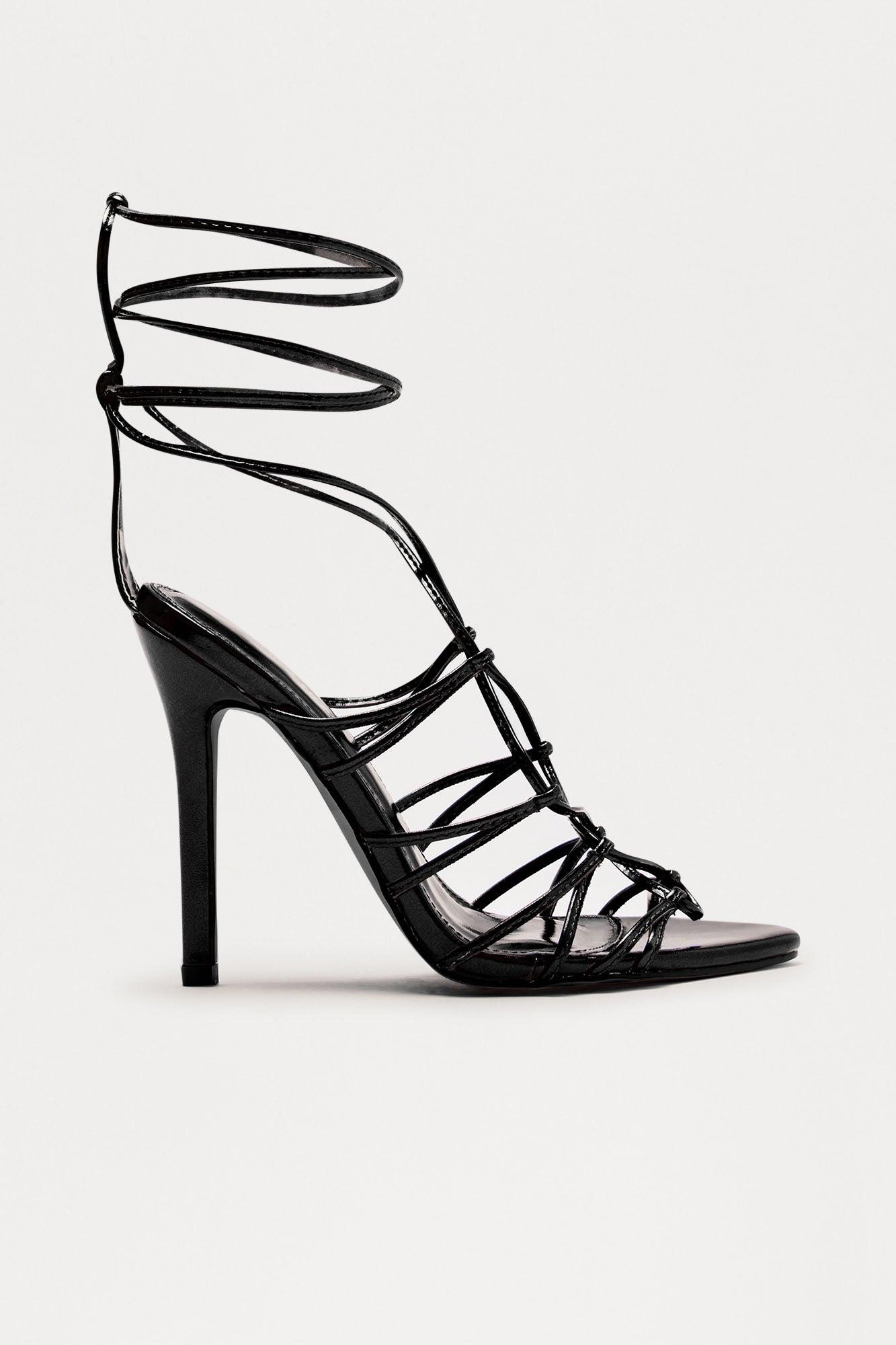 Spice Wrap Up Heels - Black Female Product Image