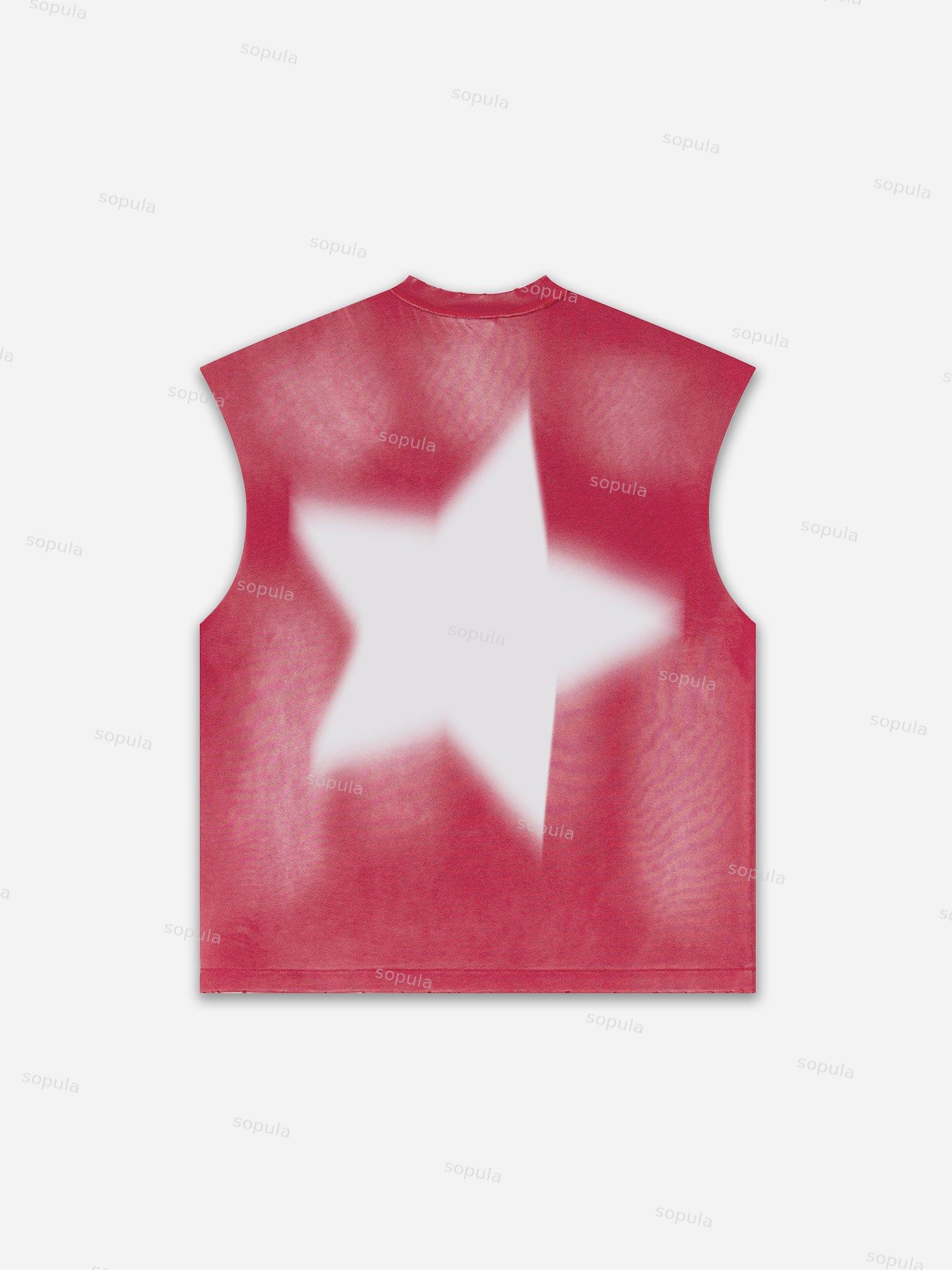 Men's Washed Casual Virtual Shadow Graphic Tank Top Product Image