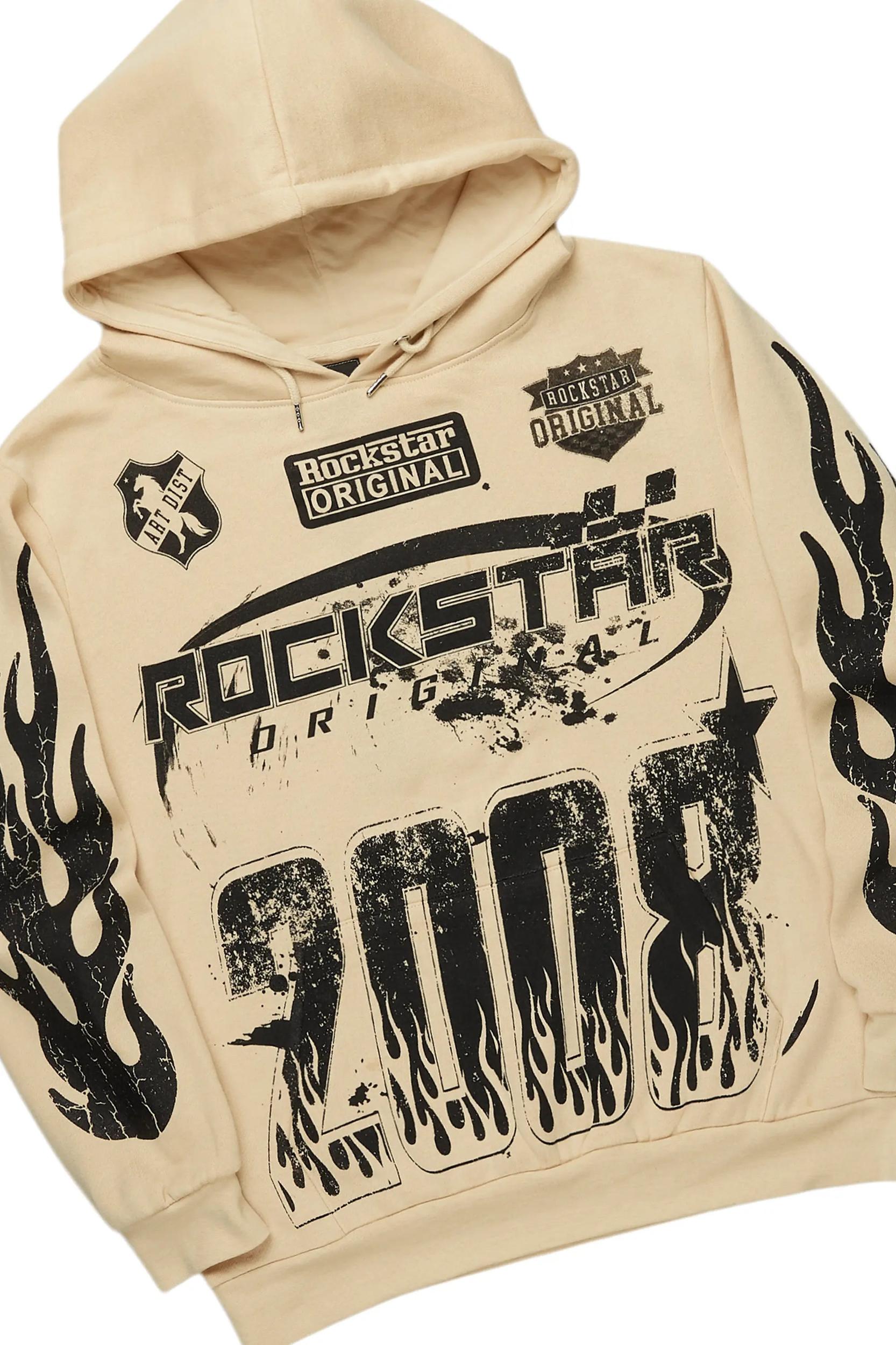 Amos Beige Hoodie/Baggy Track Pant Set Male Product Image