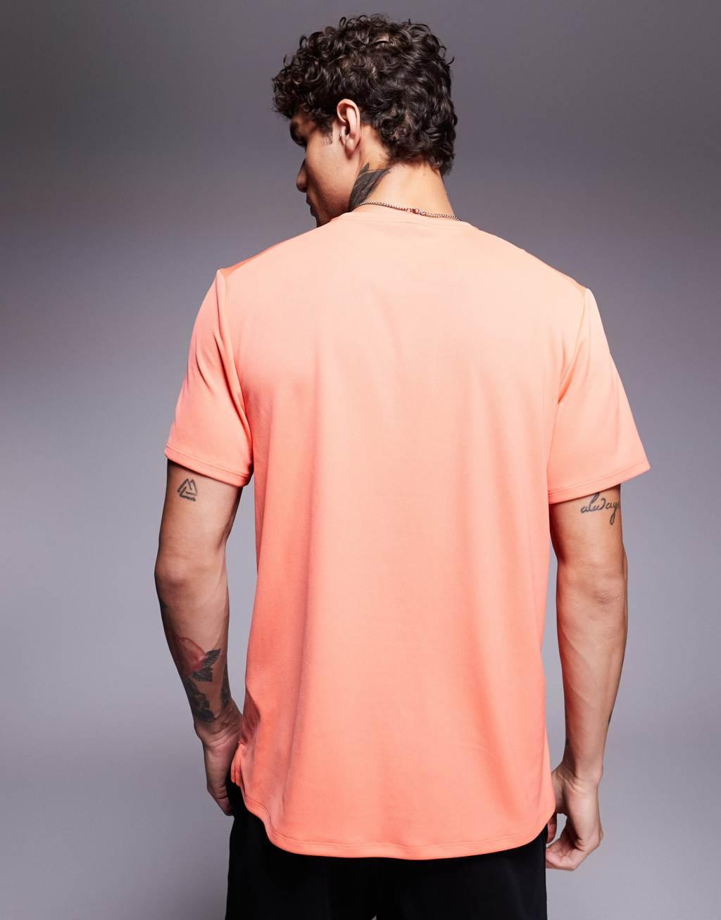 Nike Running Miler Dri-FIT t-shirt in orange Product Image