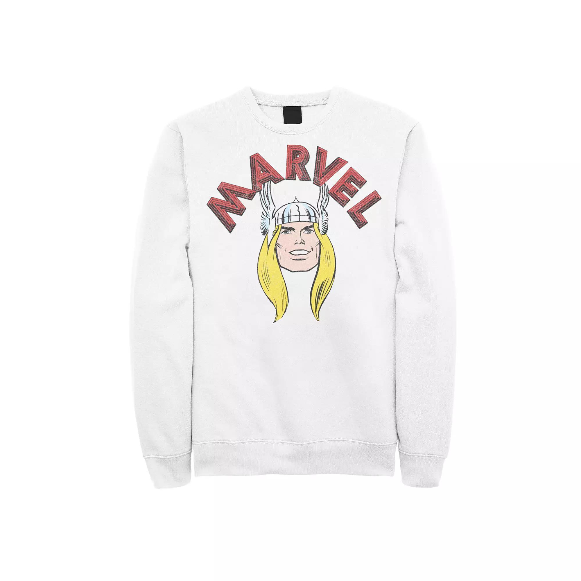 Men's Marvel Avengers Classic Thor Portrait Sweatshirt, Size: Large, White Product Image