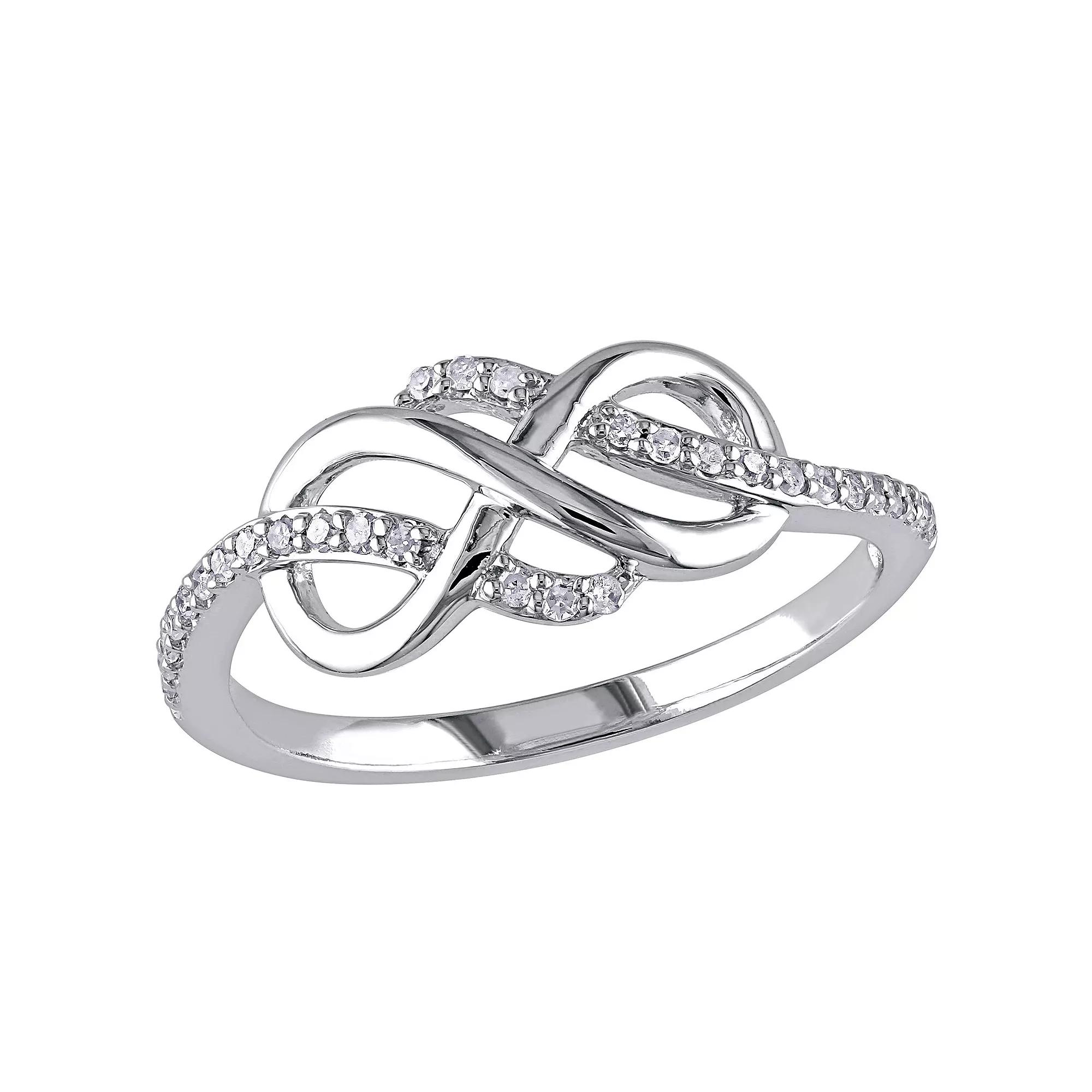 Stella Grace 1/8 Carat T.W. 10k White Gold Infinity Ring, Womens Product Image