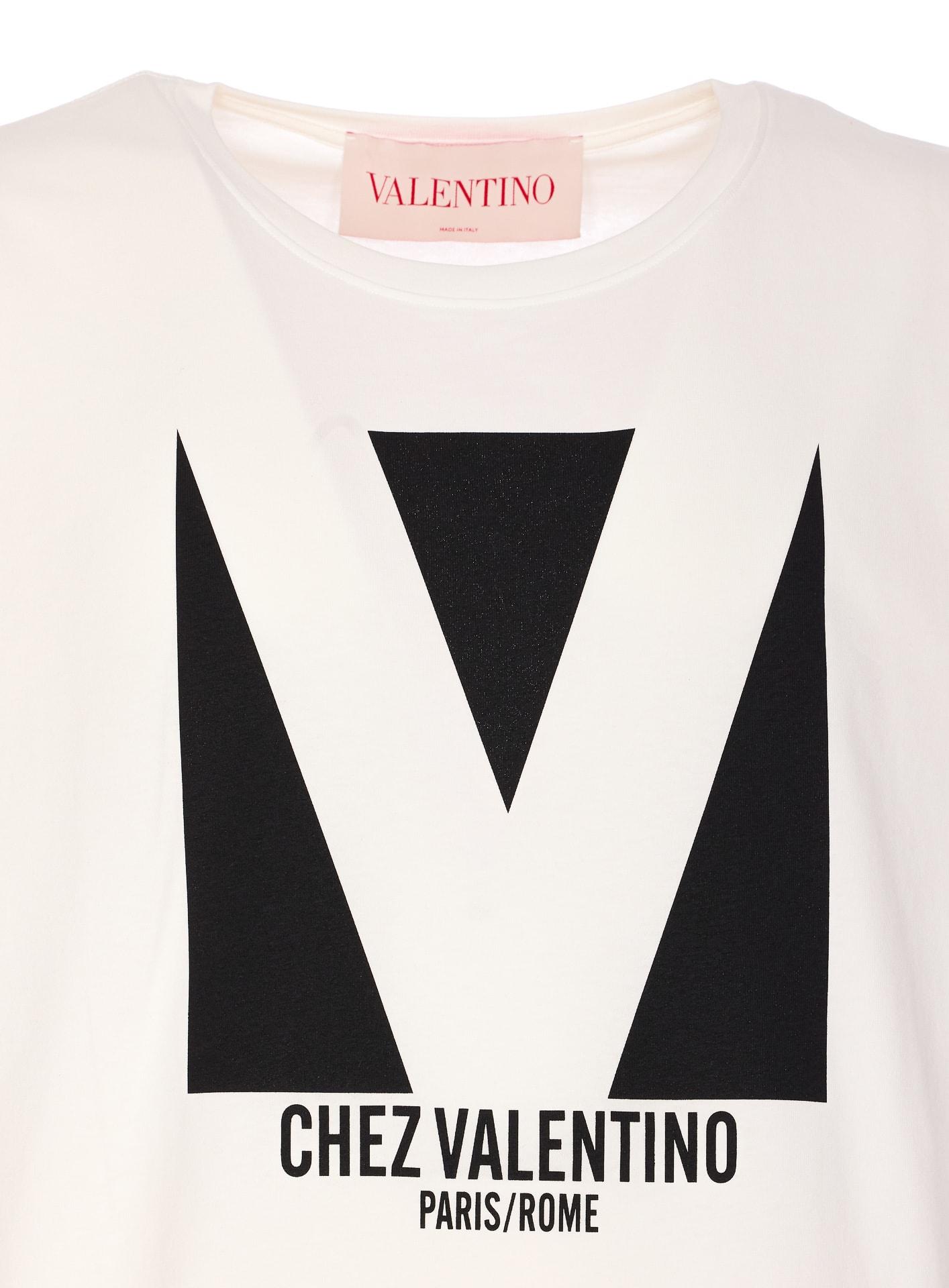 VALENTINO Mens Avorio Logo-print Crew-neck Cotton-jersey T-shirt Product Image