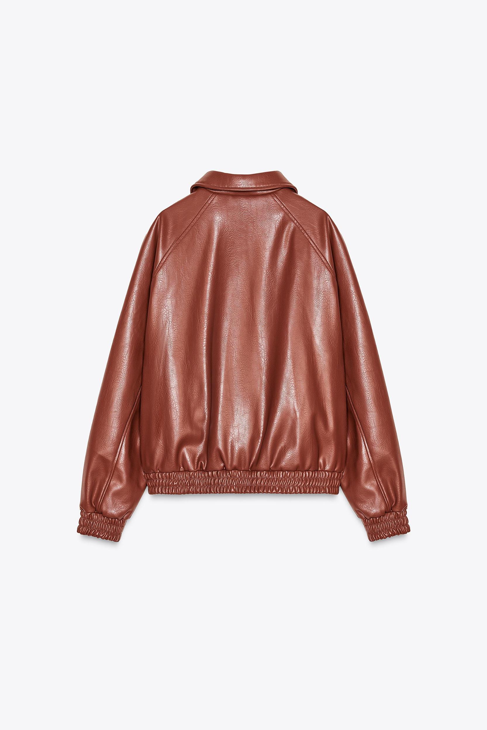 FAUX LEATHER BOMBER JACKET Product Image