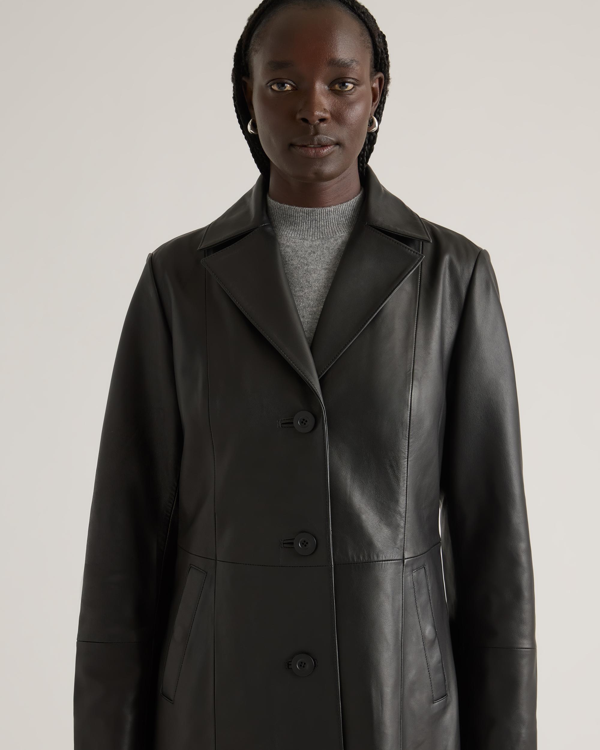 Quince | Women's Long Trench Coat Size XS, Leather Product Image