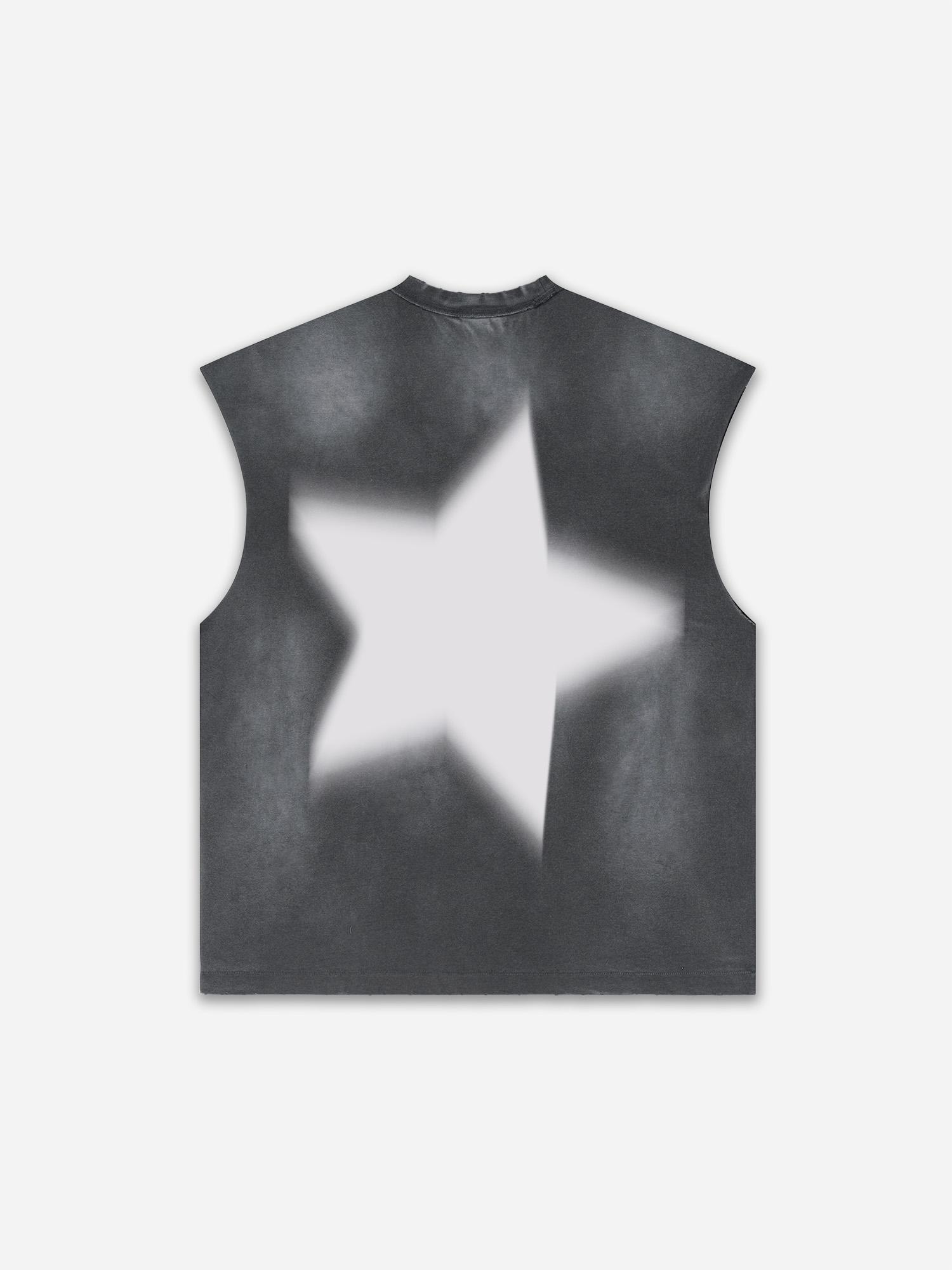 Men's Washed Casual Virtual Shadow Graphic Tank Top Product Image