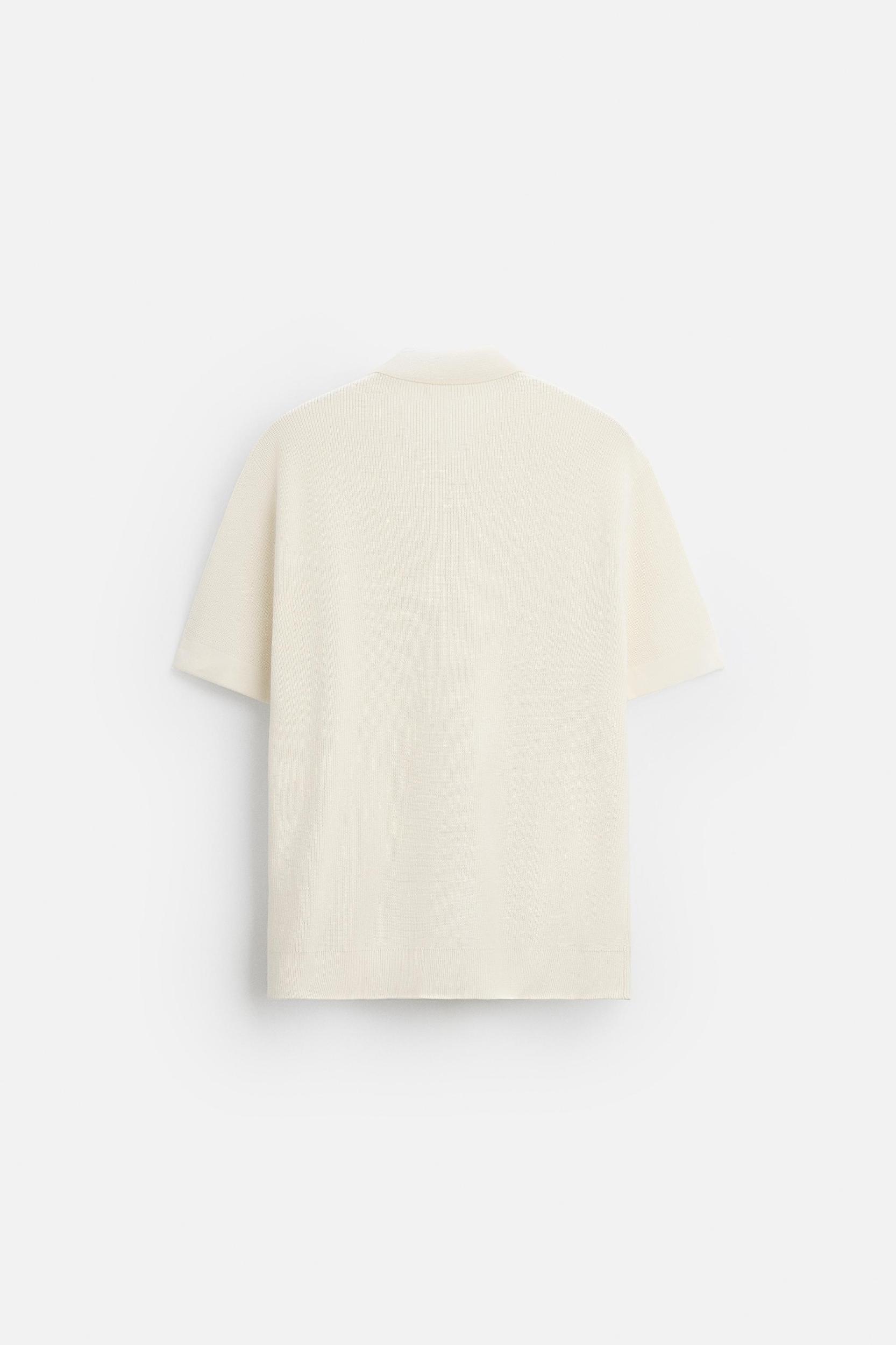 PURL KNIT ZIPPER POLO SHIRT Product Image