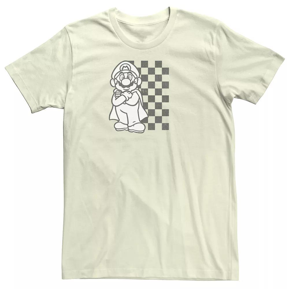 Men's Nintendo Mario Kart Checkered Backdrop Portrait Tee,  Product Image