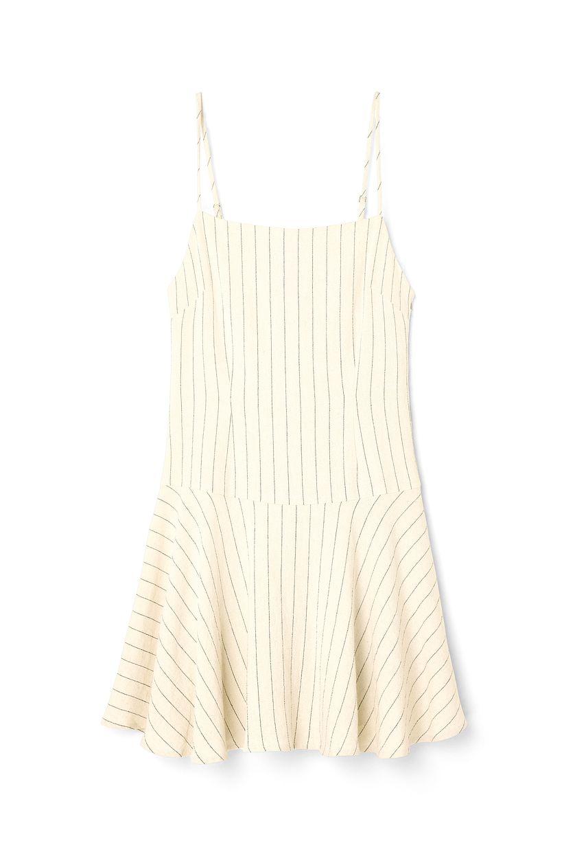 Linen Mix Pinstripe Mini Dress Product Image