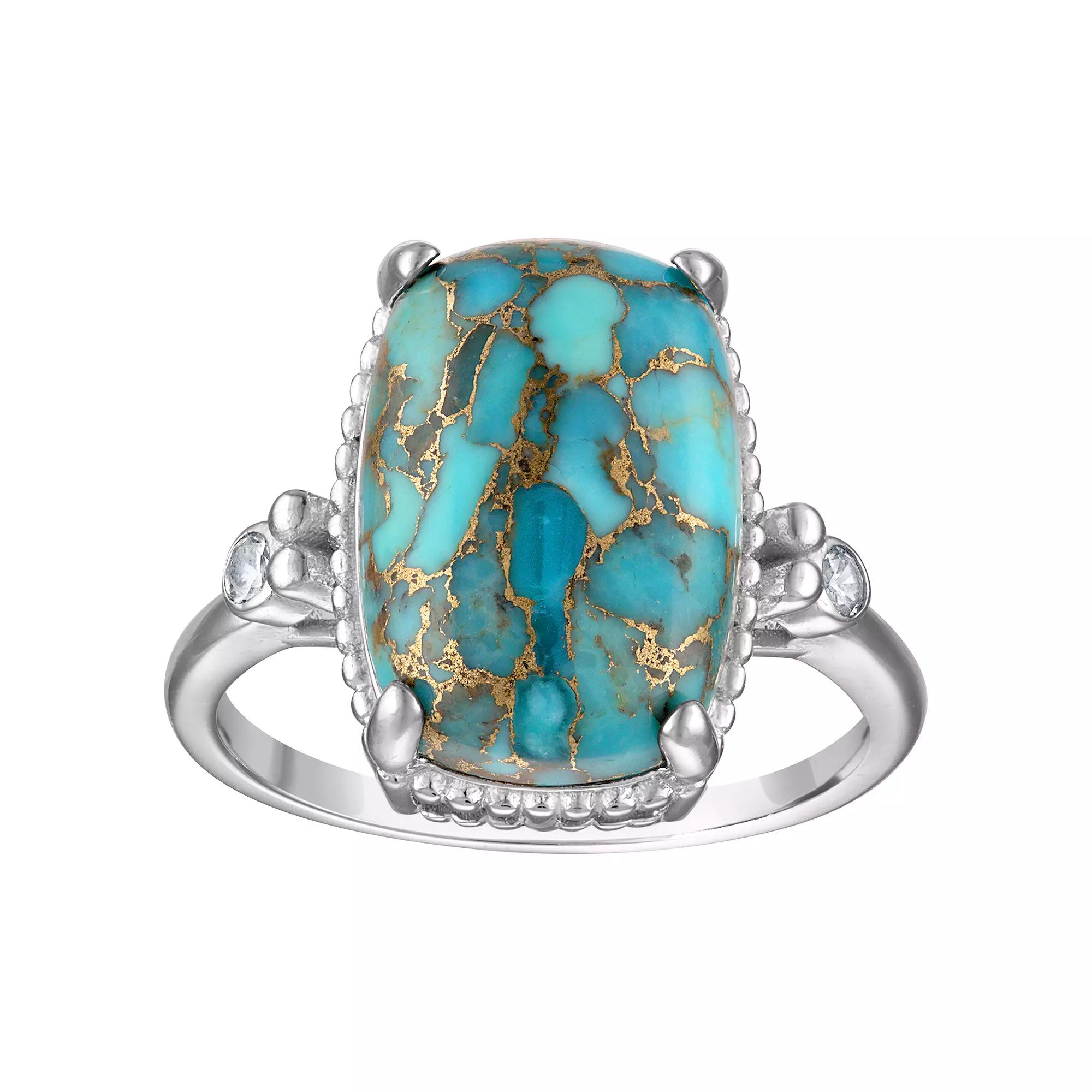 Designs by Gioelli Sterling Silver Blue Copper Turquoise Ring, Women's,  Product Image