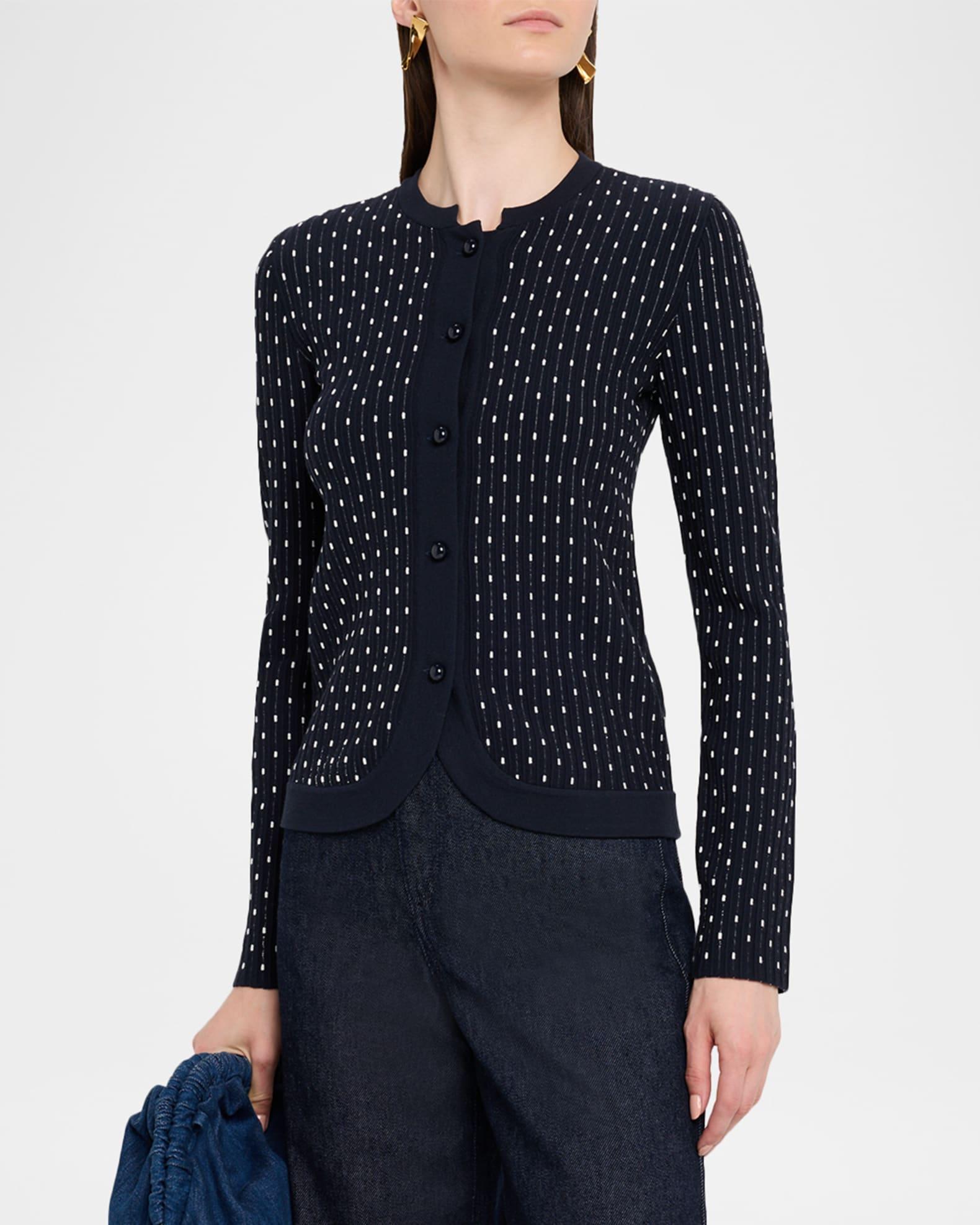 Button-Down Dotted Knit Cardigan Product Image