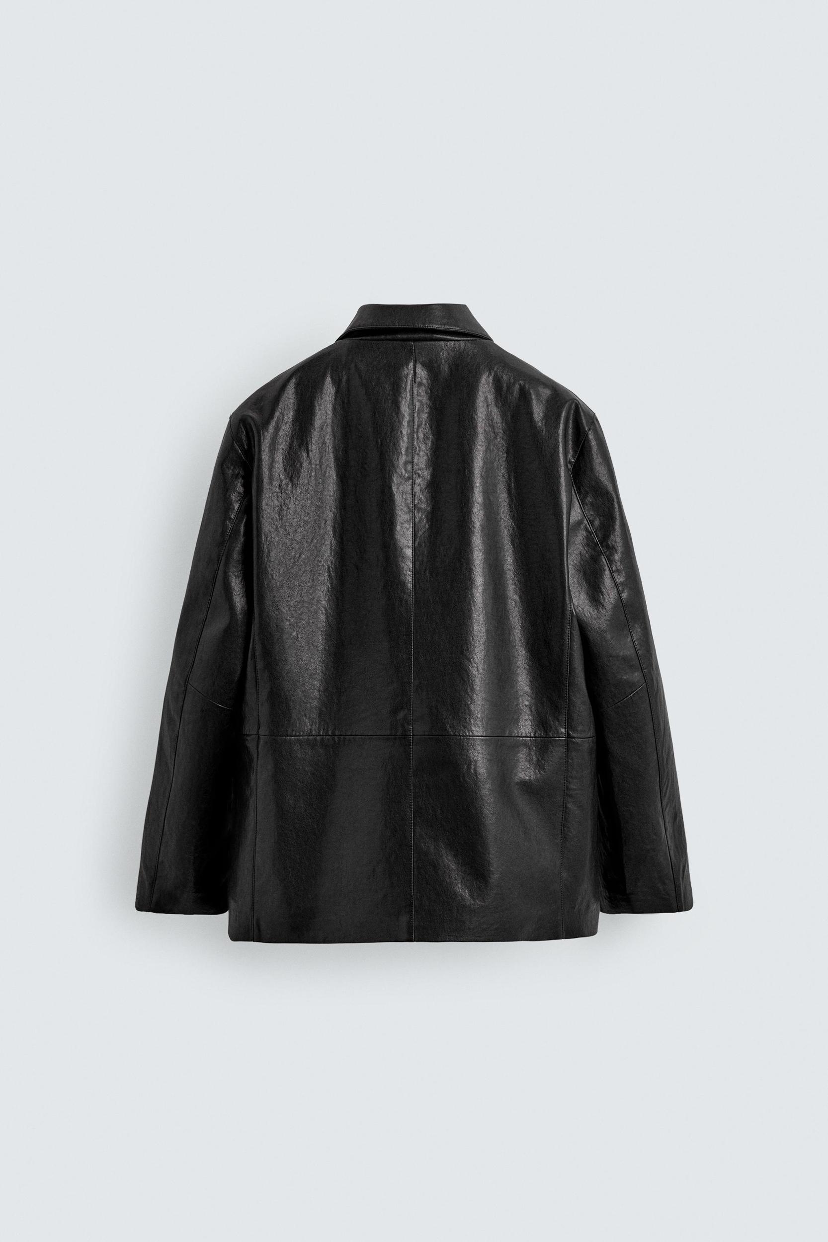 FAUX LEATHER RELAXED FIT OVERSHIRT Product Image