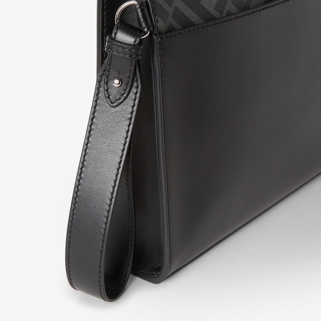 FF Squared ClutchBlack leather and black FF Canvas pouch Product Image