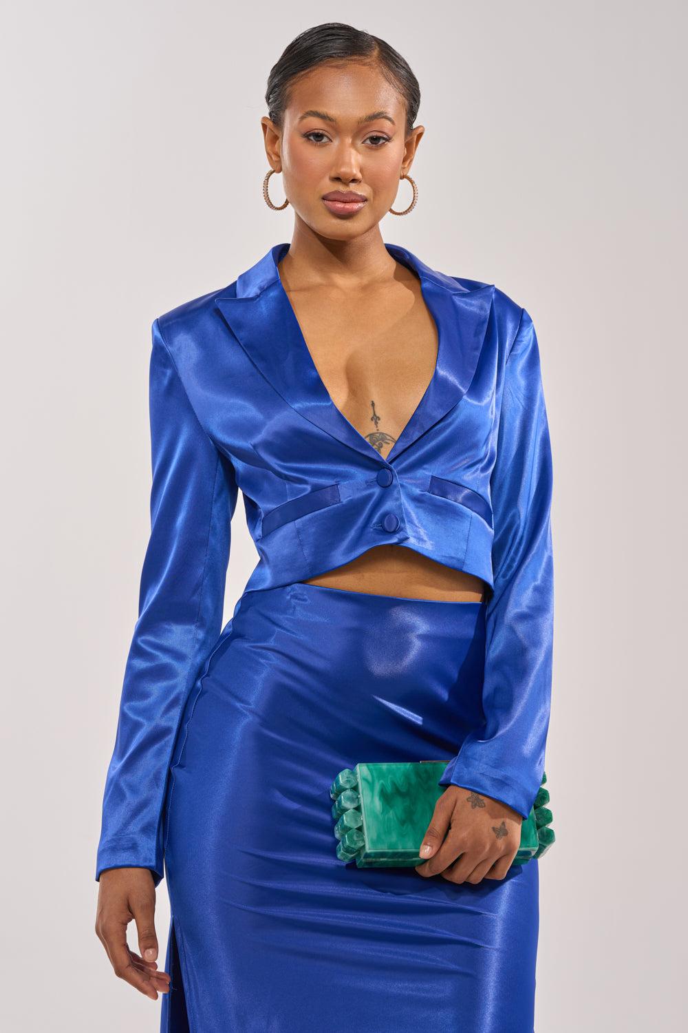 IN THE CLOUDS SATIN BLAZER Product Image