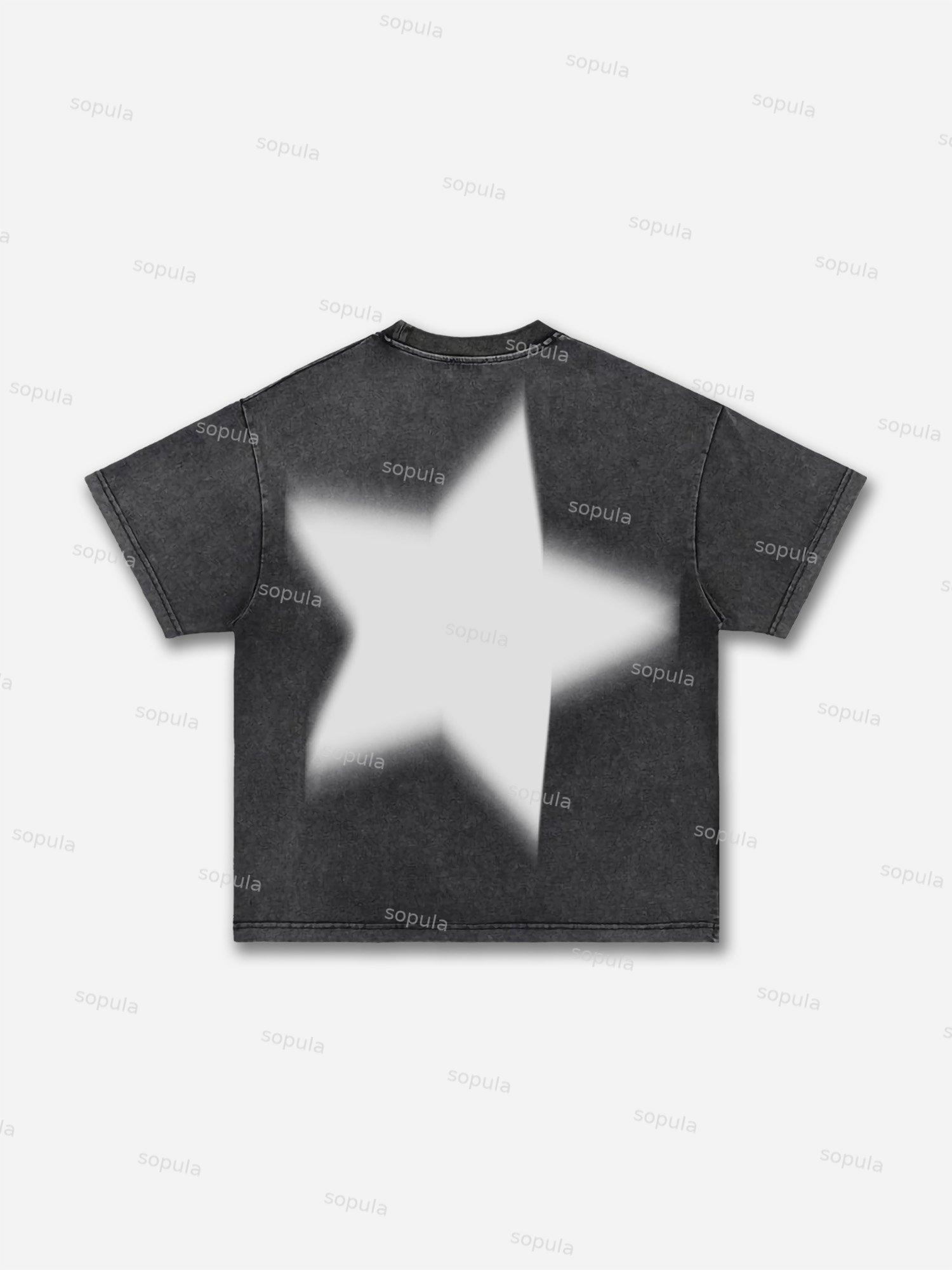 Virtual Shadow Vintage Graphic Cotton T-shirt Product Image