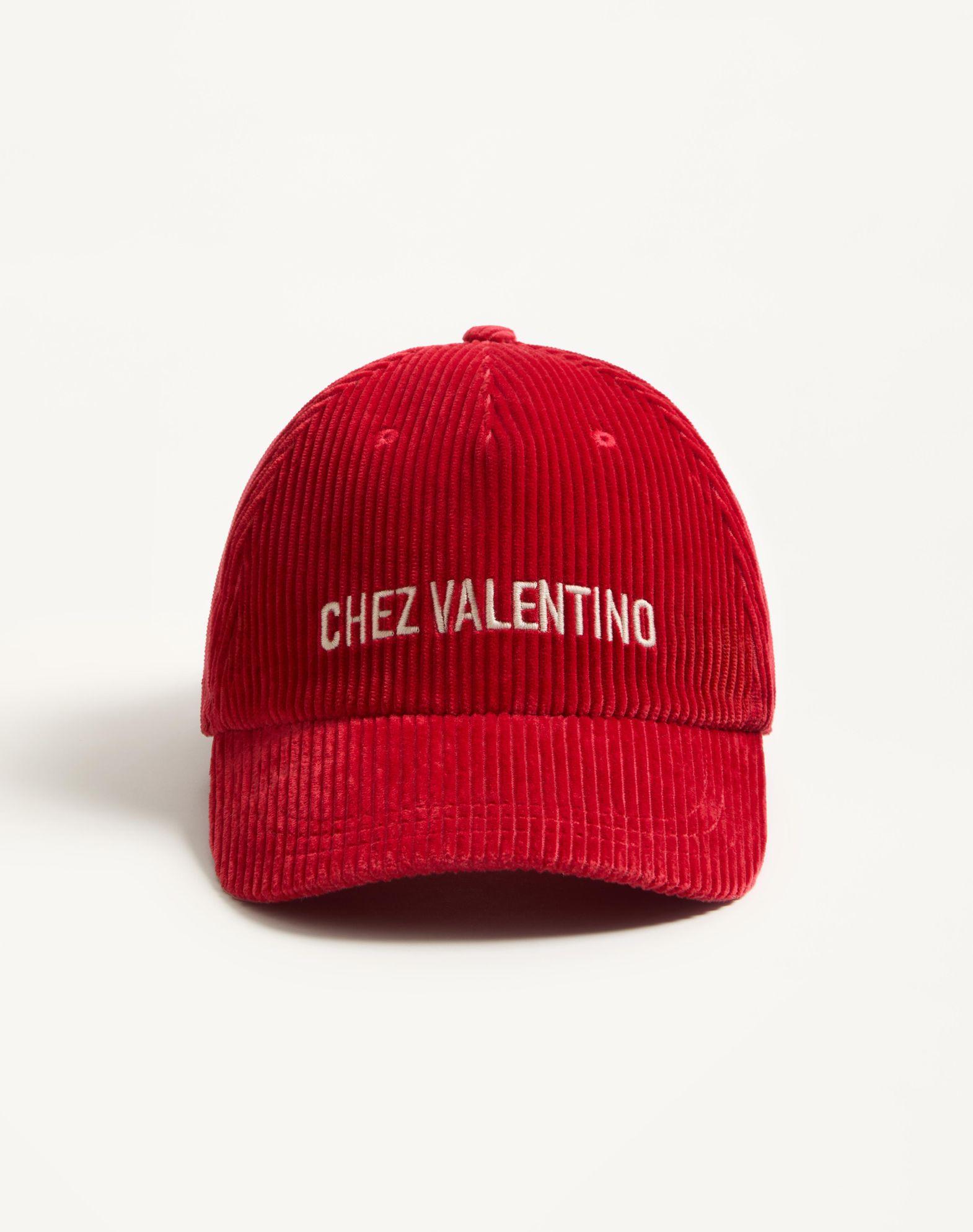 Chez Valentino Velvet Baseball Cap With Embroidery Product Image