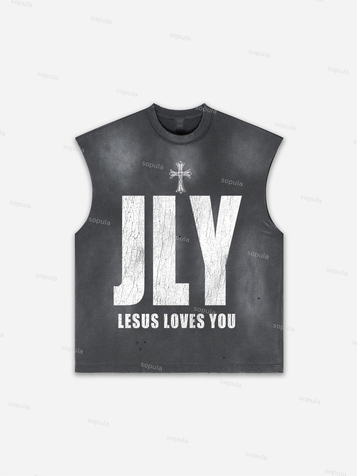Men's Washed Saint Graphic Child Of God Print Tank Top Product Image