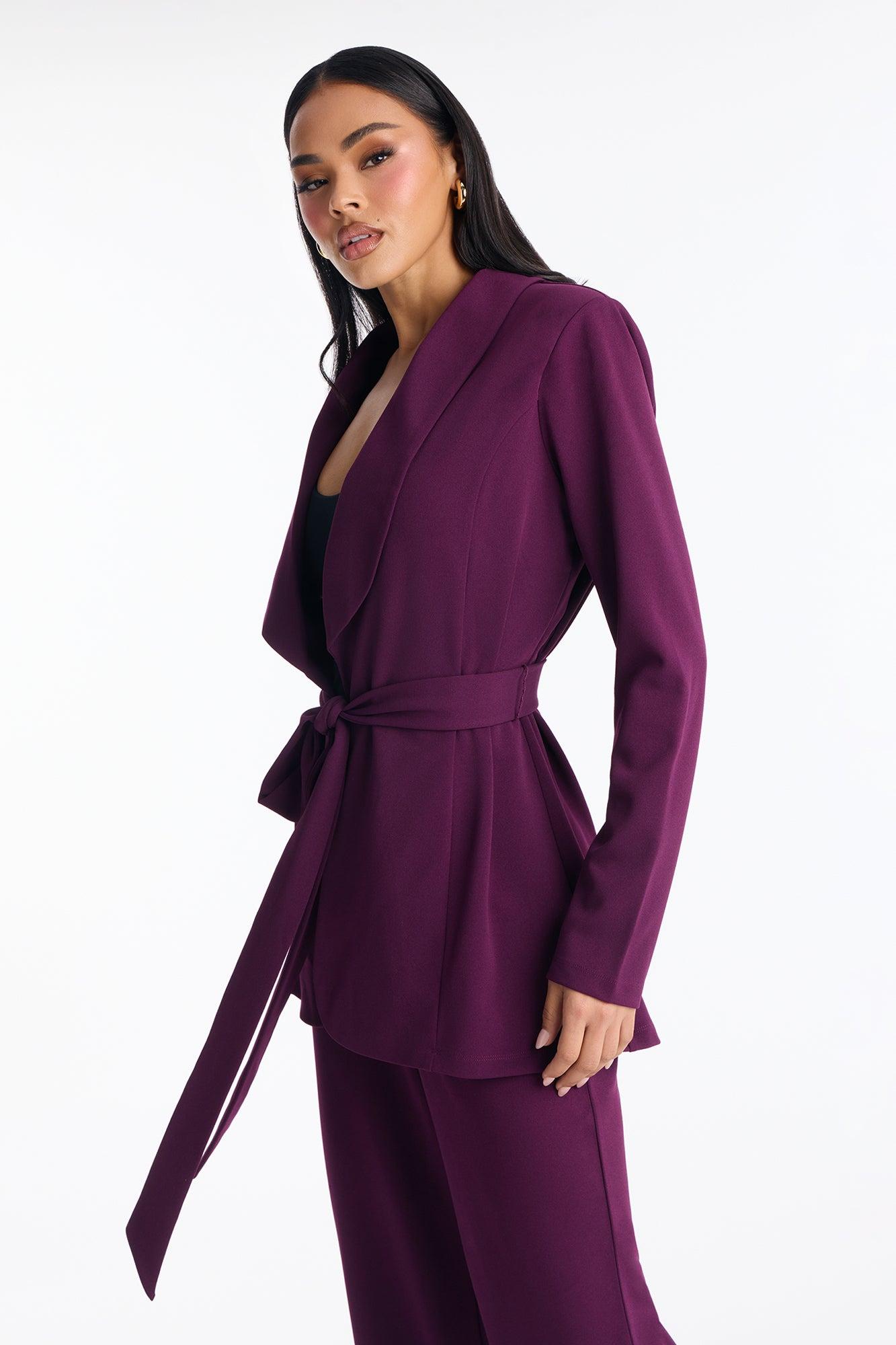 CEO Vibes Blazer Set - Plum Female Product Image