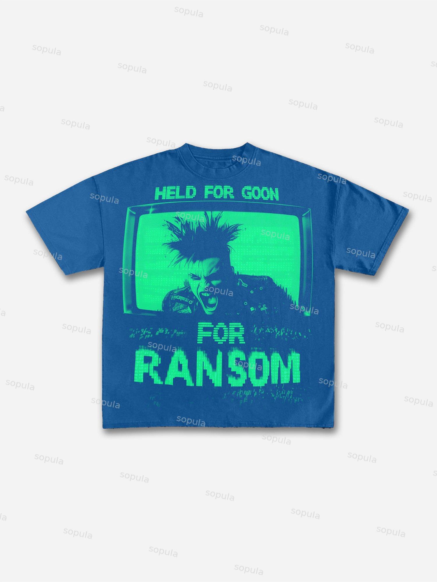 Held For Ransom Print Graphic Cotton T-shirt Product Image