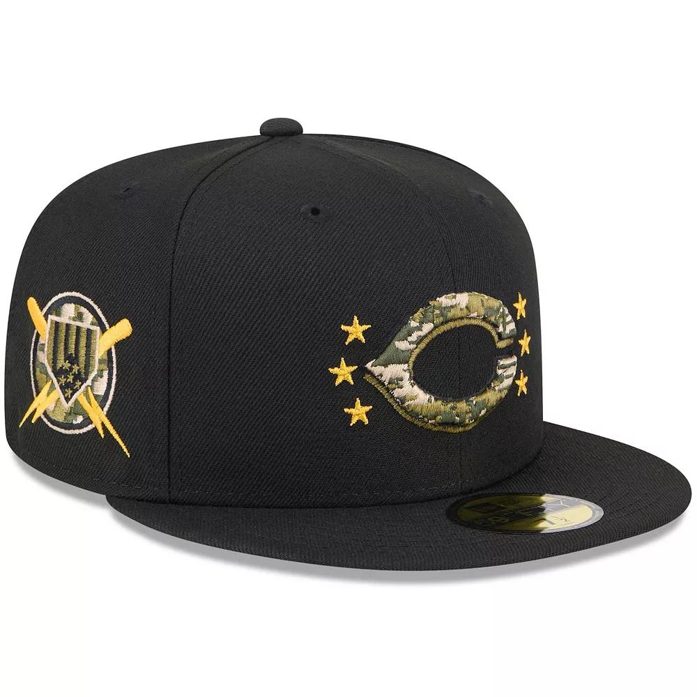 Men's New Era Black Cincinnati Reds 2024 Armed Forces Day On-Field 59FIFTY Fitted Hat,  Product Image