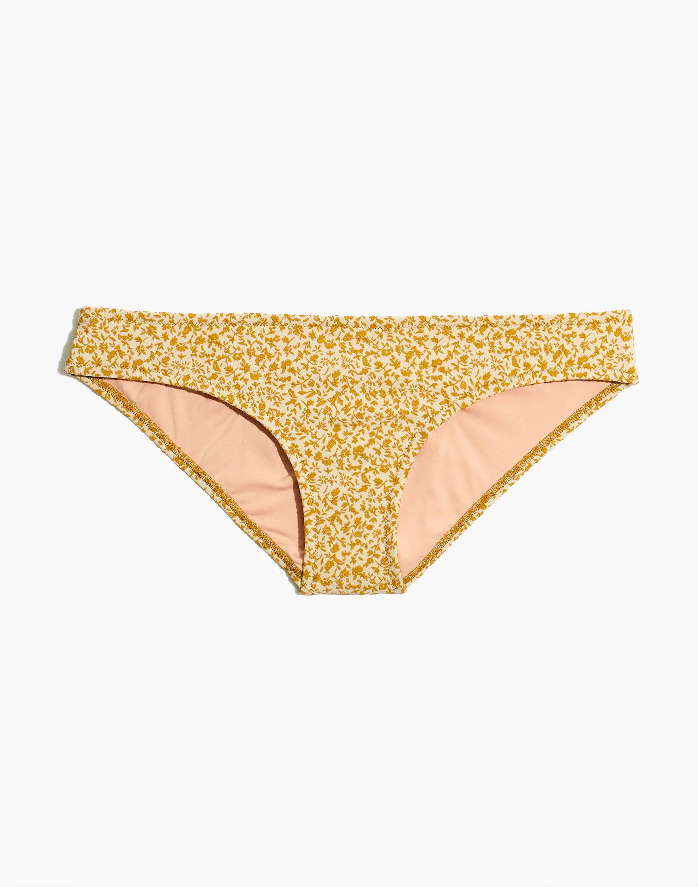 Madewell Second Wave Floral Jacquard Classic Bikini Bottom Product Image