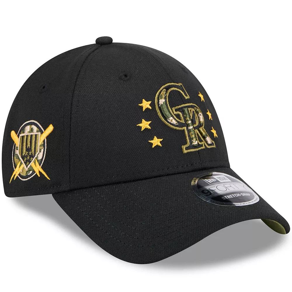 Men's New Era  Black Colorado Rockies 2024 Armed Forces Day 9FORTY Adjustable Hat Product Image