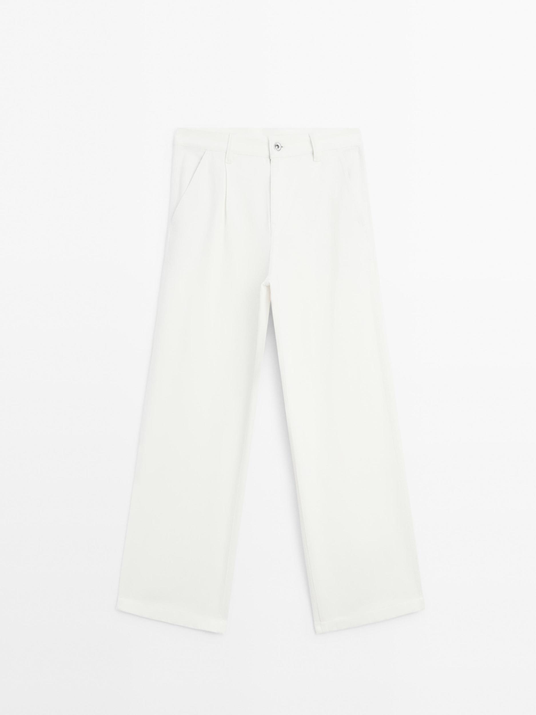 Relaxed fit mid-rise trousers Product Image