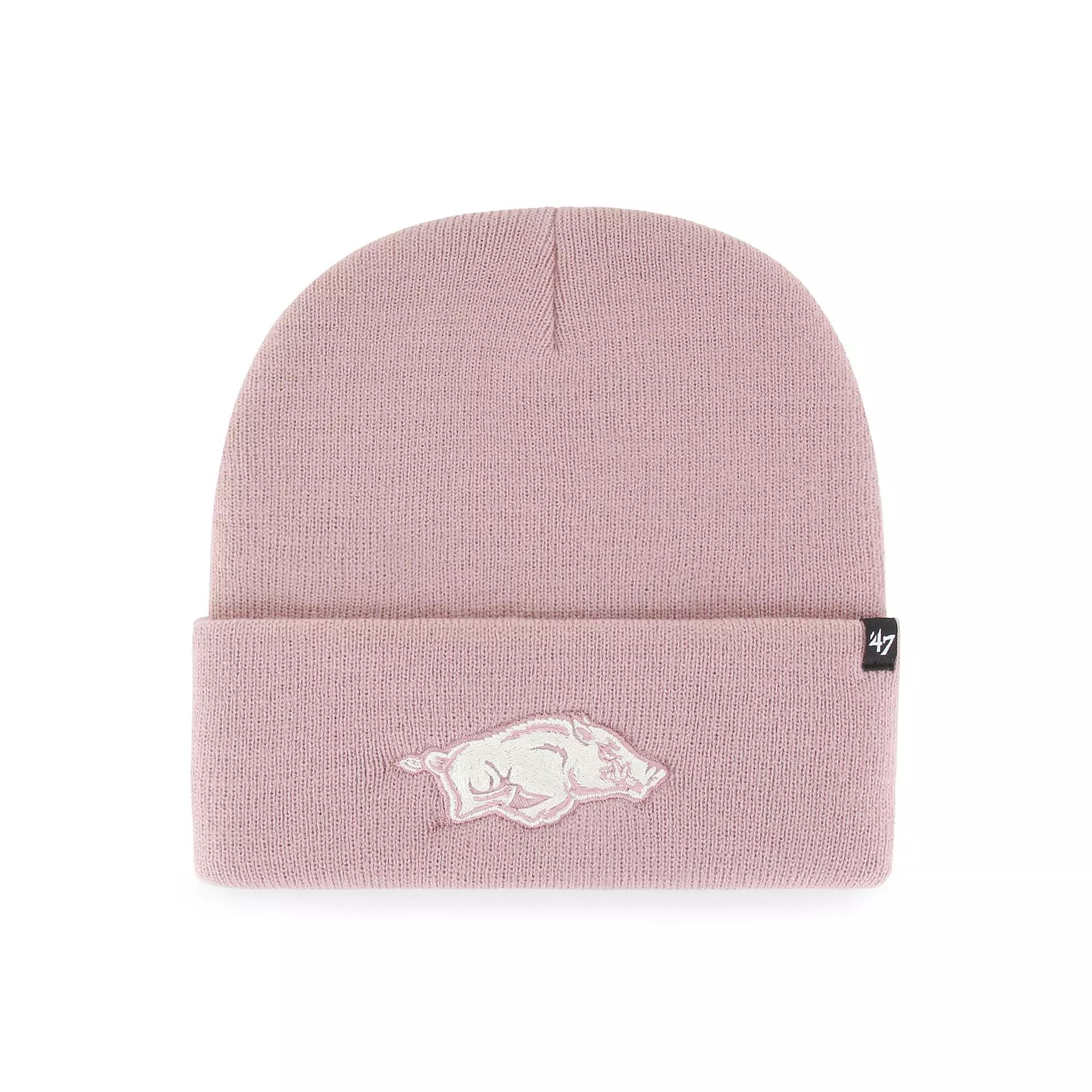 Women's '47 Pink Arkansas Razorbacks Haymaker Cuffed Knit Hat Product Image