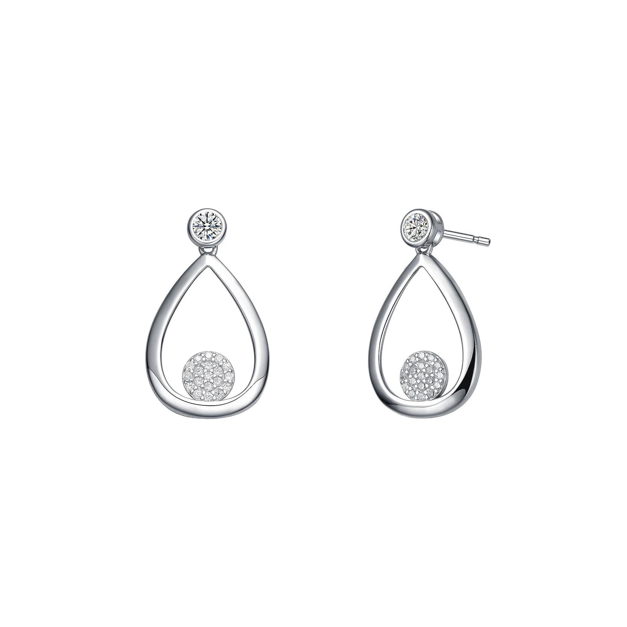 Sterling Silver Cubic Zirconia Teardrop Earrings, Womens Product Image