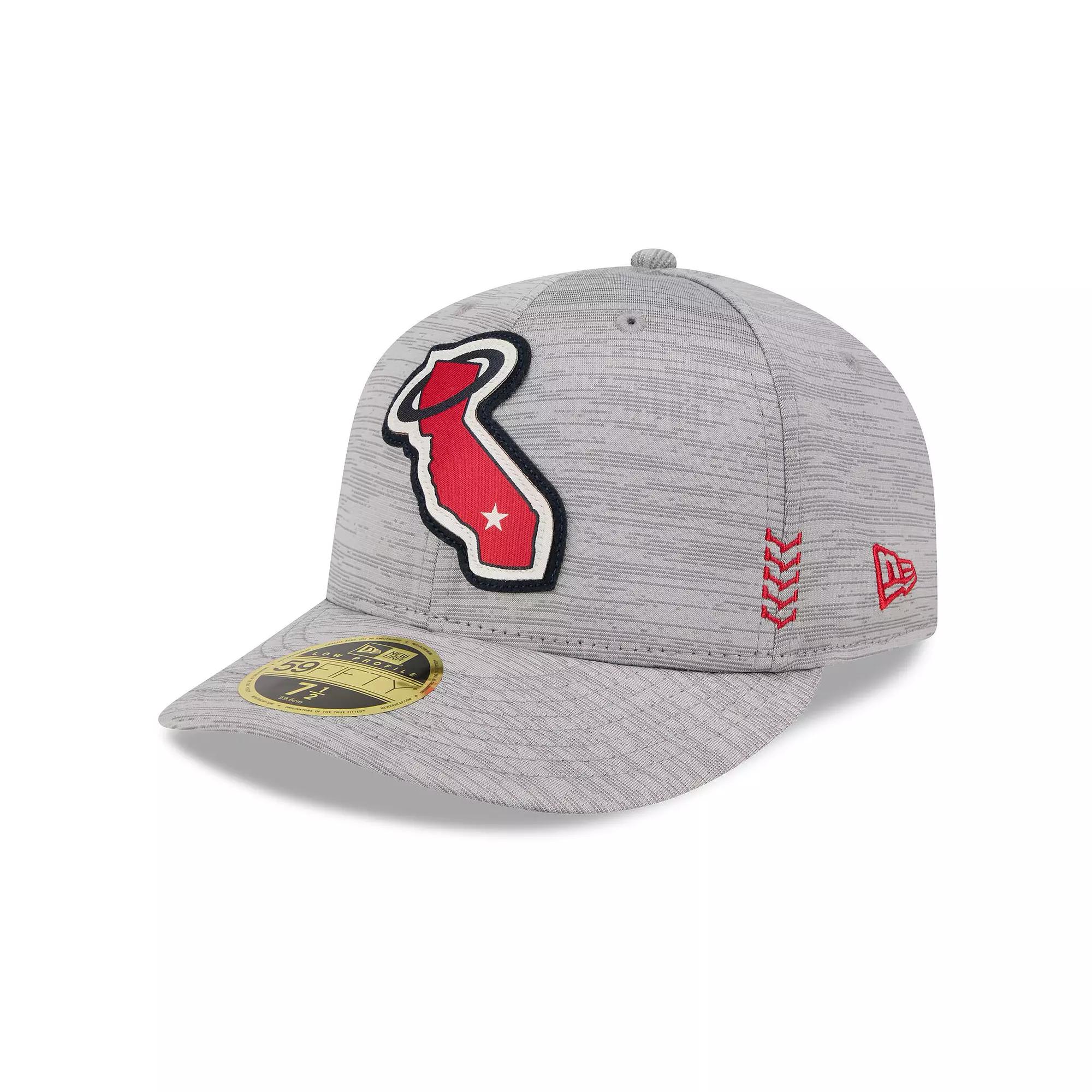 Men's New Era Gray Los Angeles Angels 2024 Clubhouse Low Profile 59FIFTY Fitted Hat,  Product Image