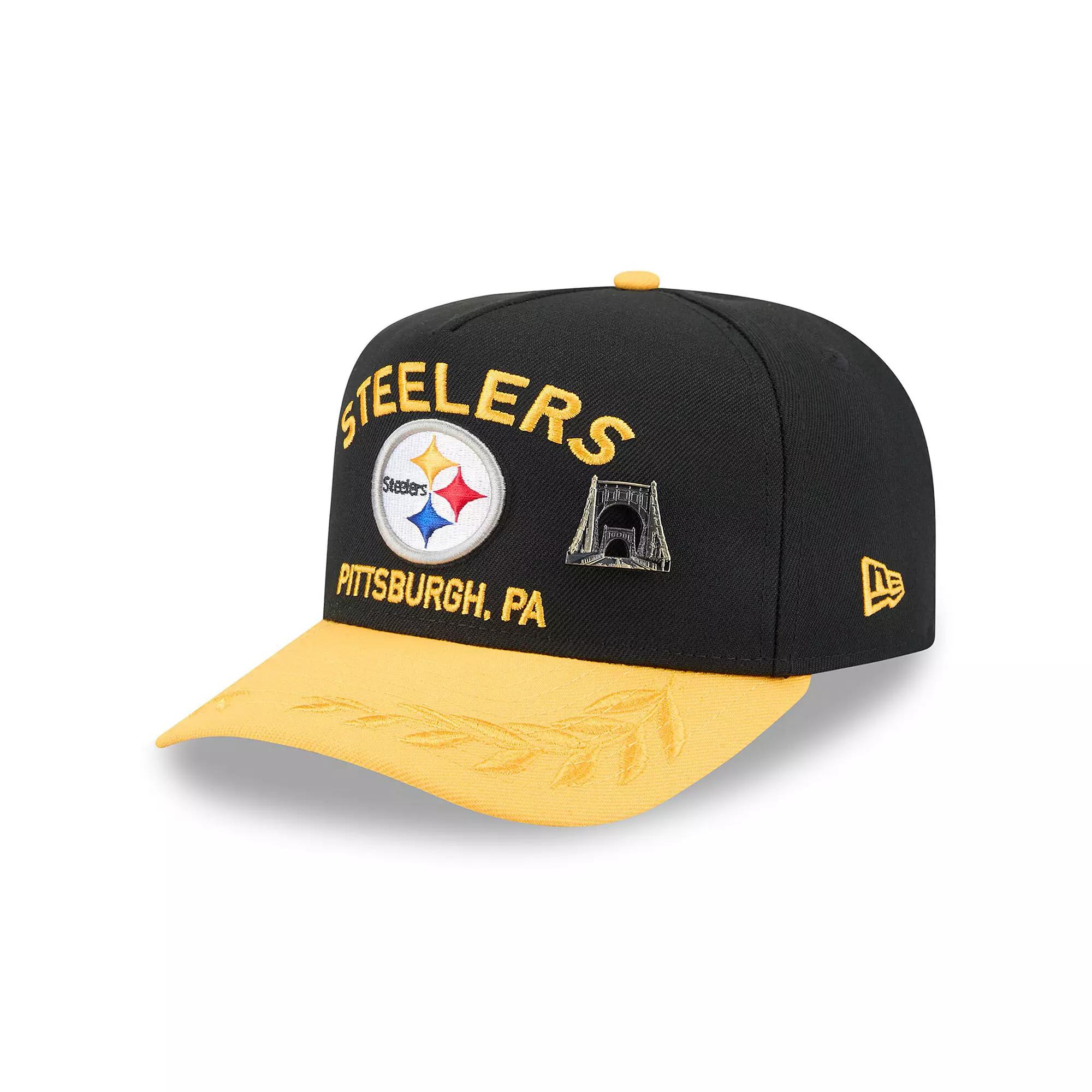 Mens New Era /Gold Pittsburgh Steelers 2025 NFL Draft On Stage A-Frame 59FIFTY Fitted Hat Product Image