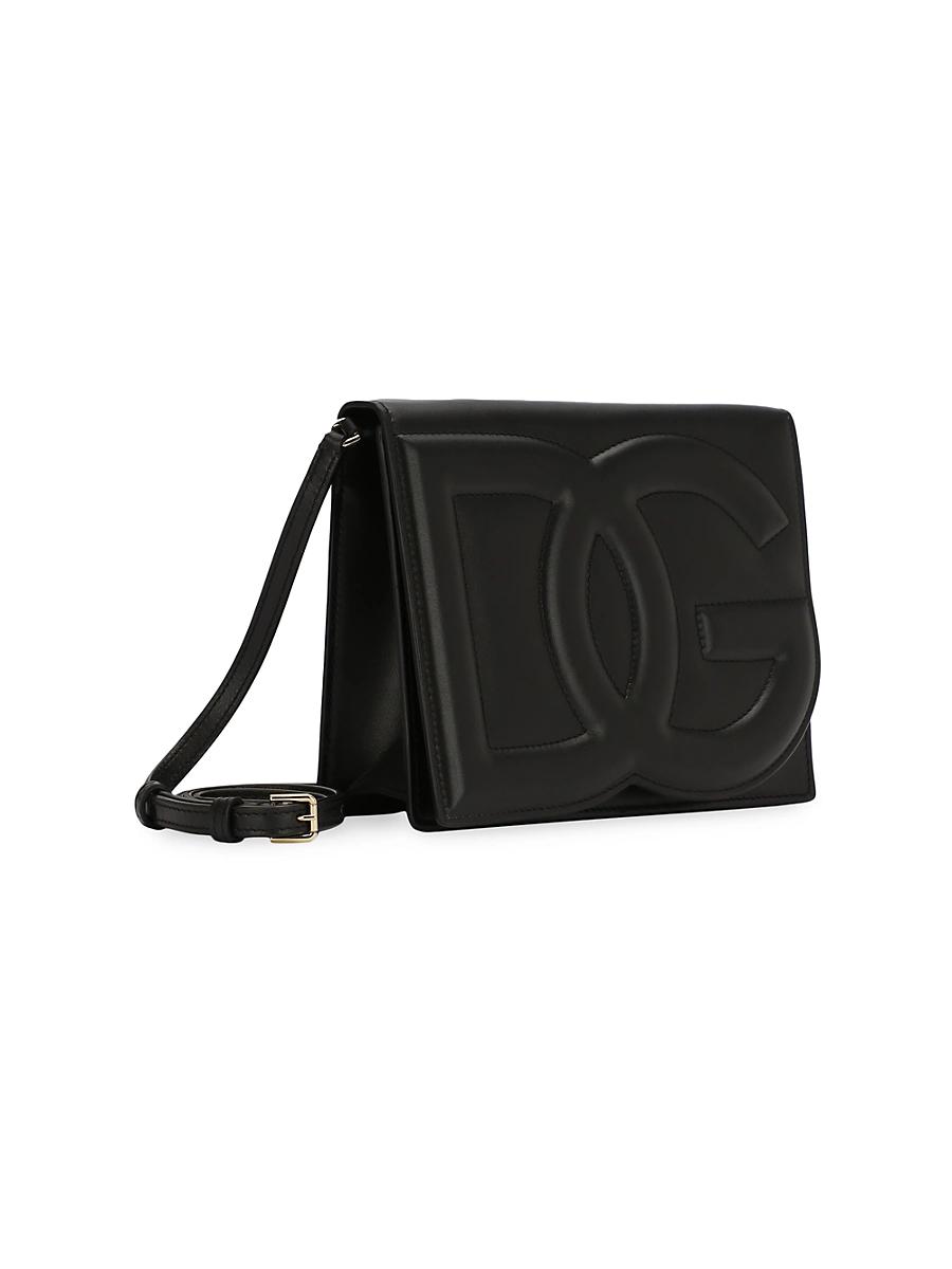 Womens DG Leather Flap Crossbody Bag Product Image