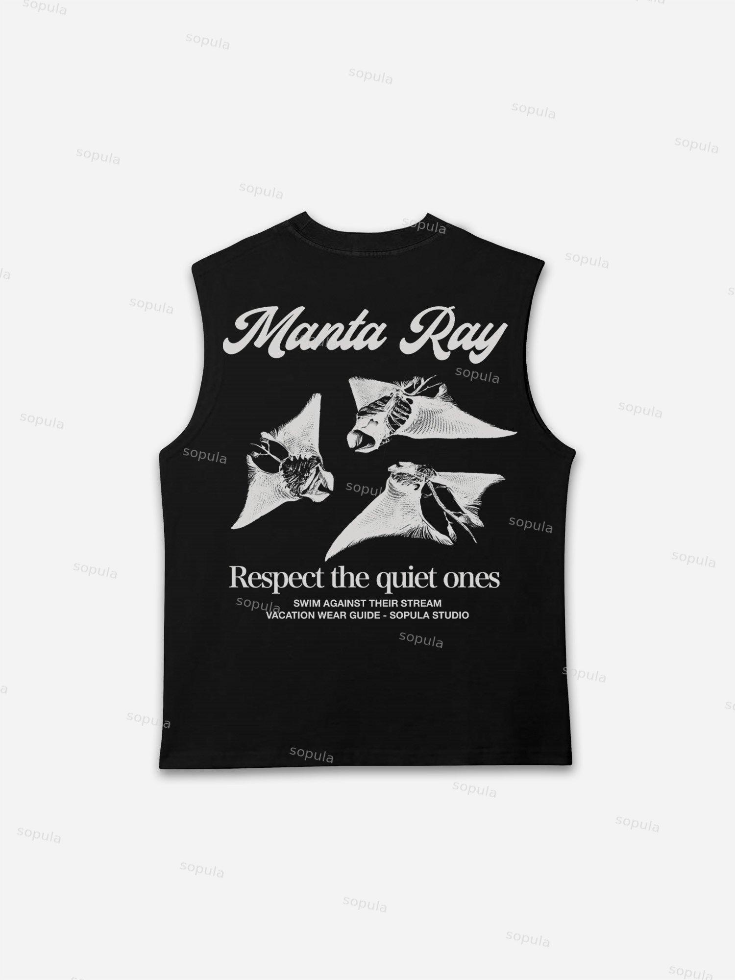 Sea Animals - Manta Ray Vacation Wear Guide Graphic Sleeveless Shirts Tank Top Product Image