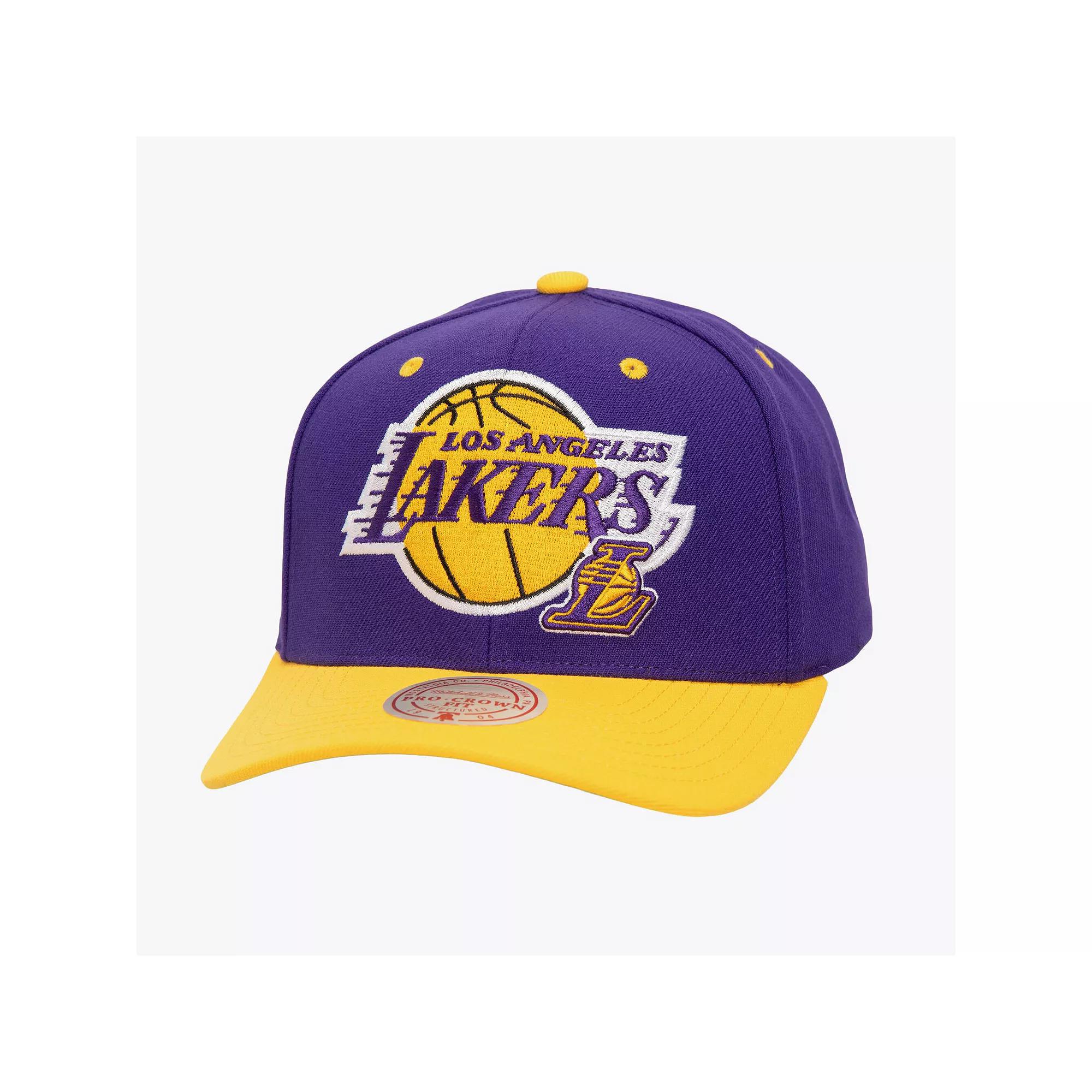 Men's Mitchell & Ness Purple Los Angeles Lakers All In 2.0 Pro Crown Snapback Hat Product Image